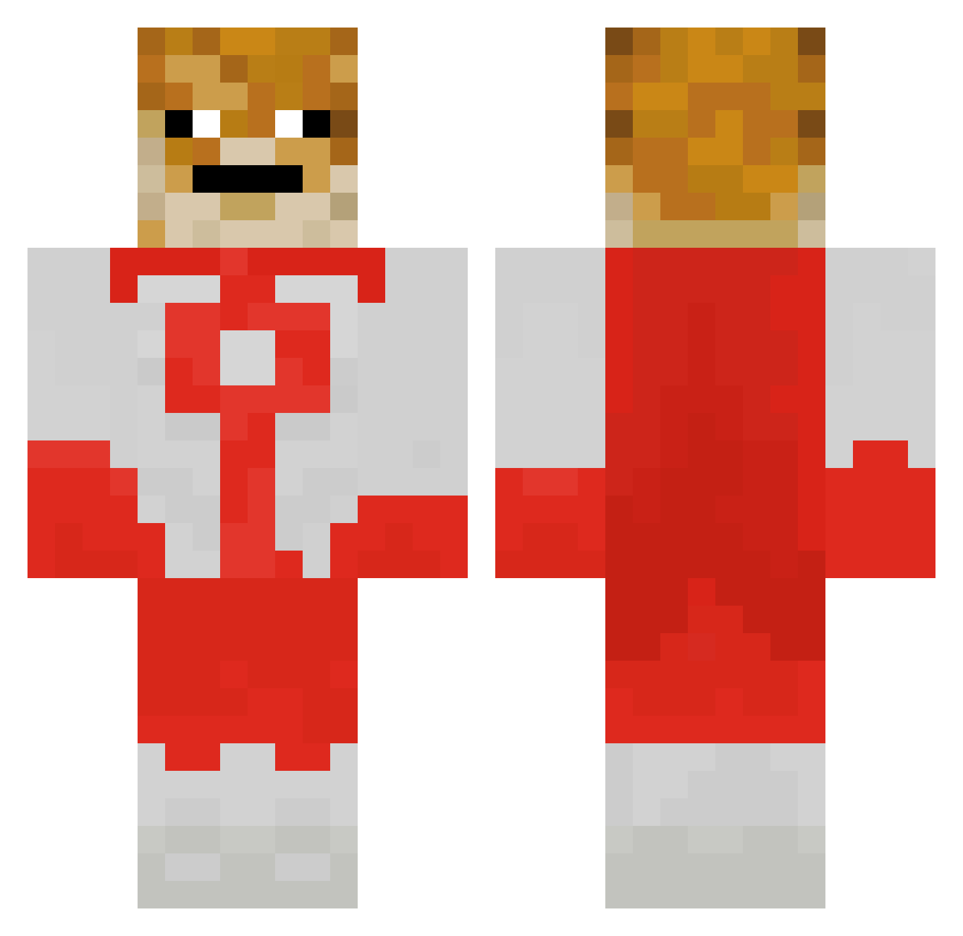 Windbreacker Minecraft skin, front and back view