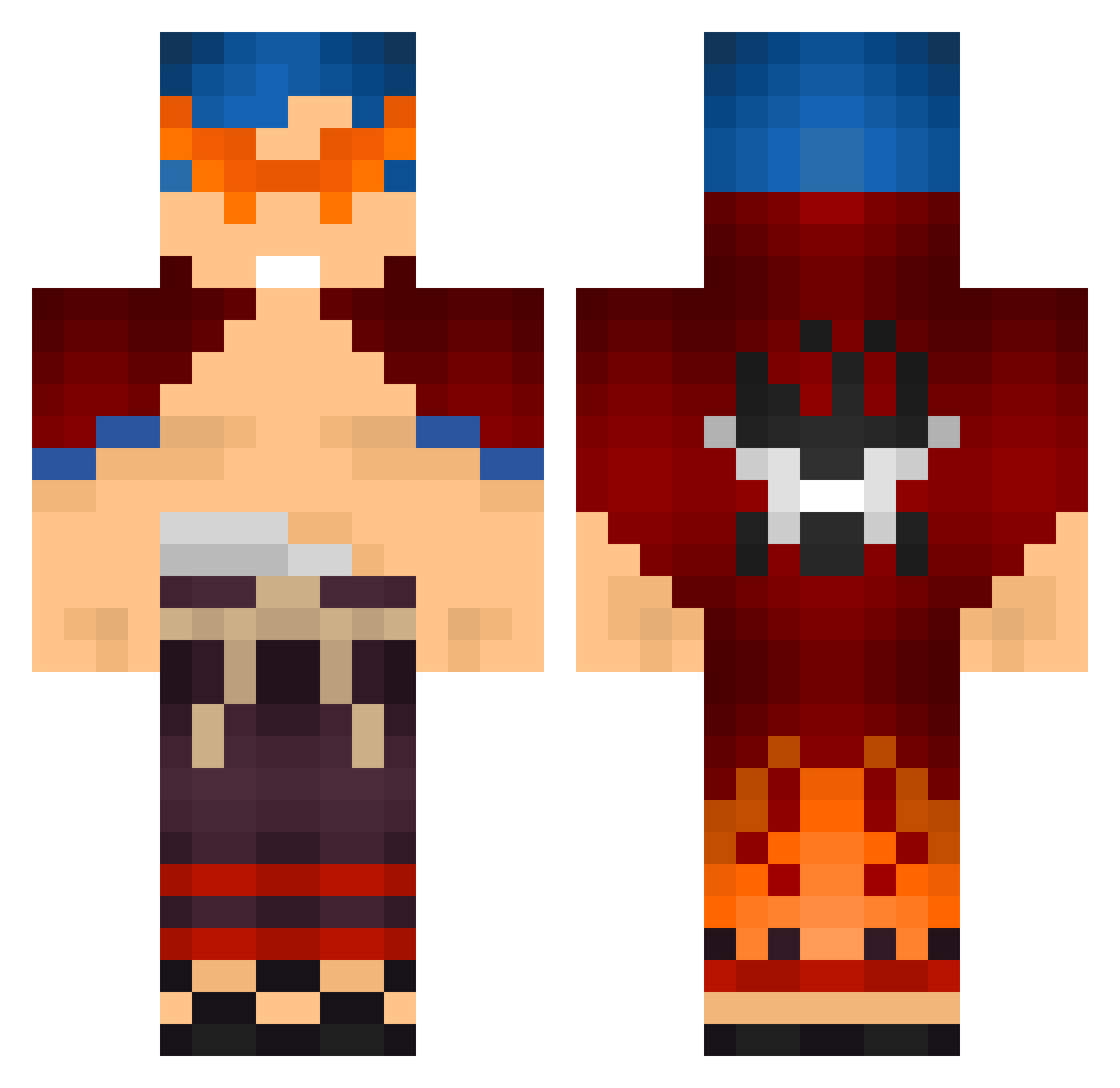 KolyanTheScar Minecraft skin, front and back view