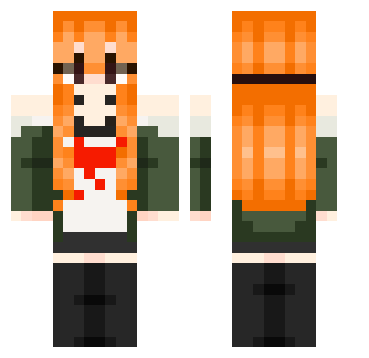 MarccusB Minecraft skin, front and back view