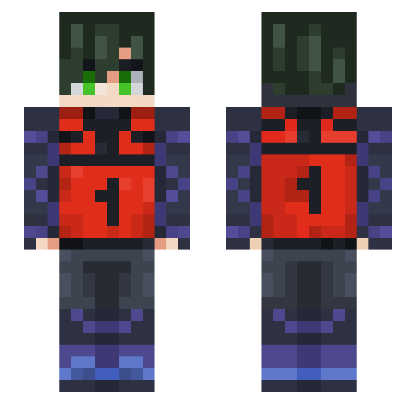 RinDONO Minecraft skin, front and back view