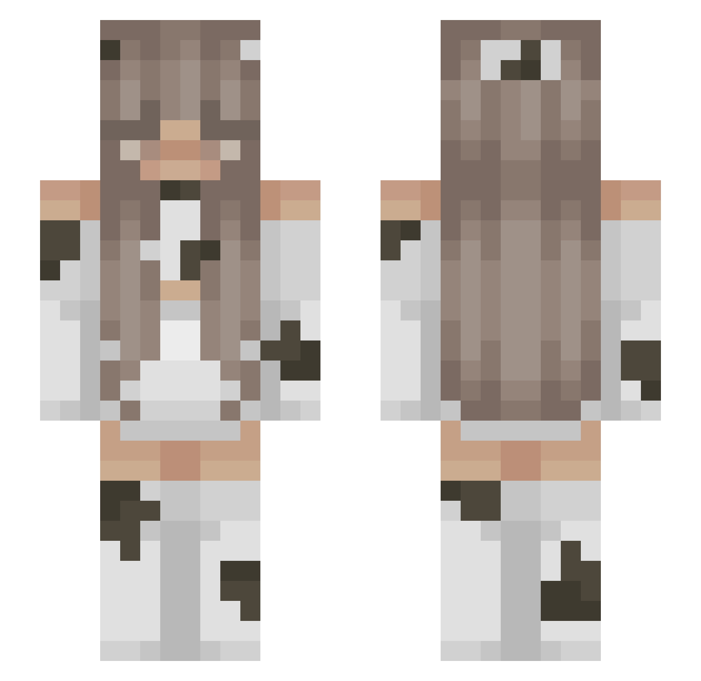 FriedrichNiche Minecraft skin, front and back view