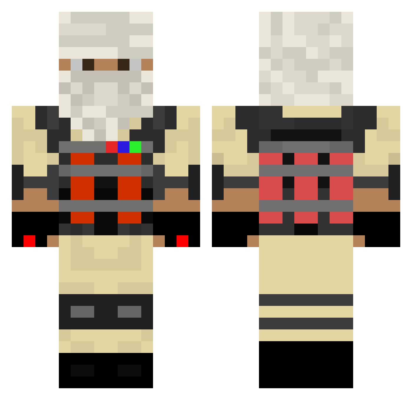 diddler Minecraft skin, front and back view