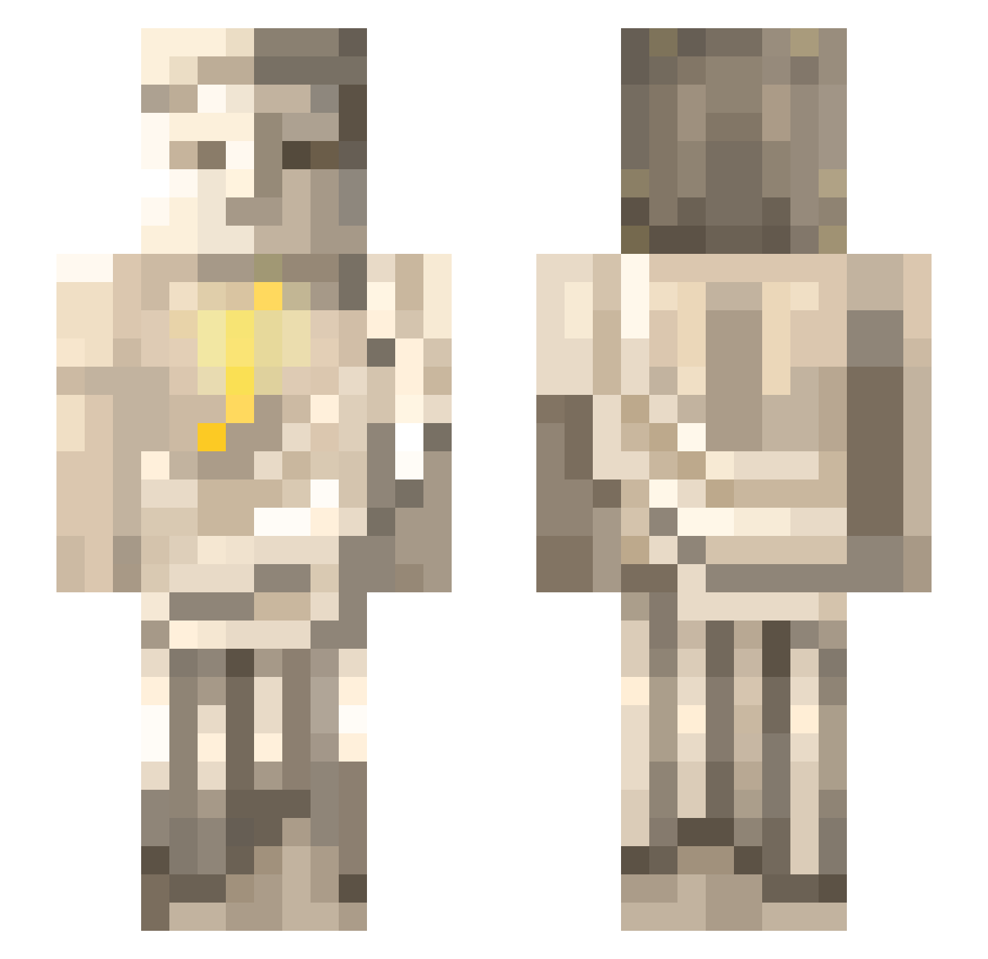 Oasissippi Minecraft skin, front and back view