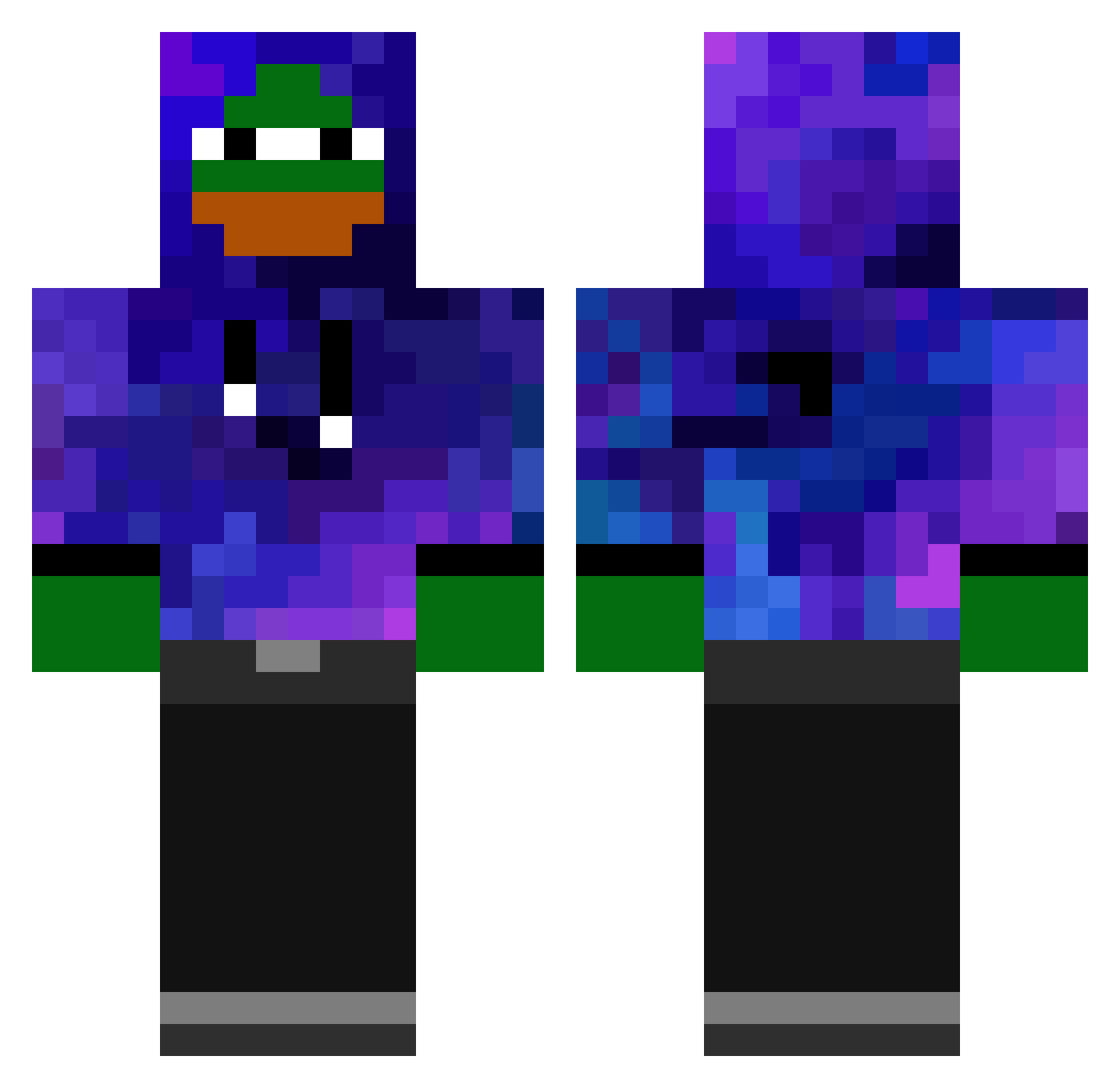 Sipi0123 Minecraft skin, front and back view