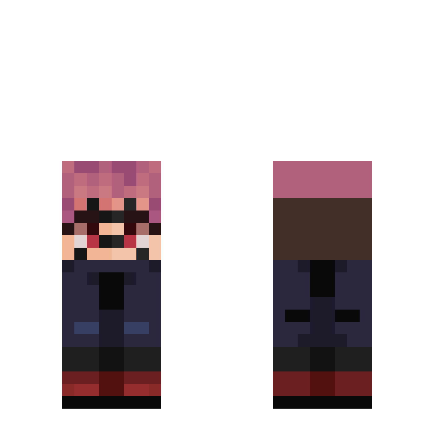Slavy231 Minecraft skin, front and back view