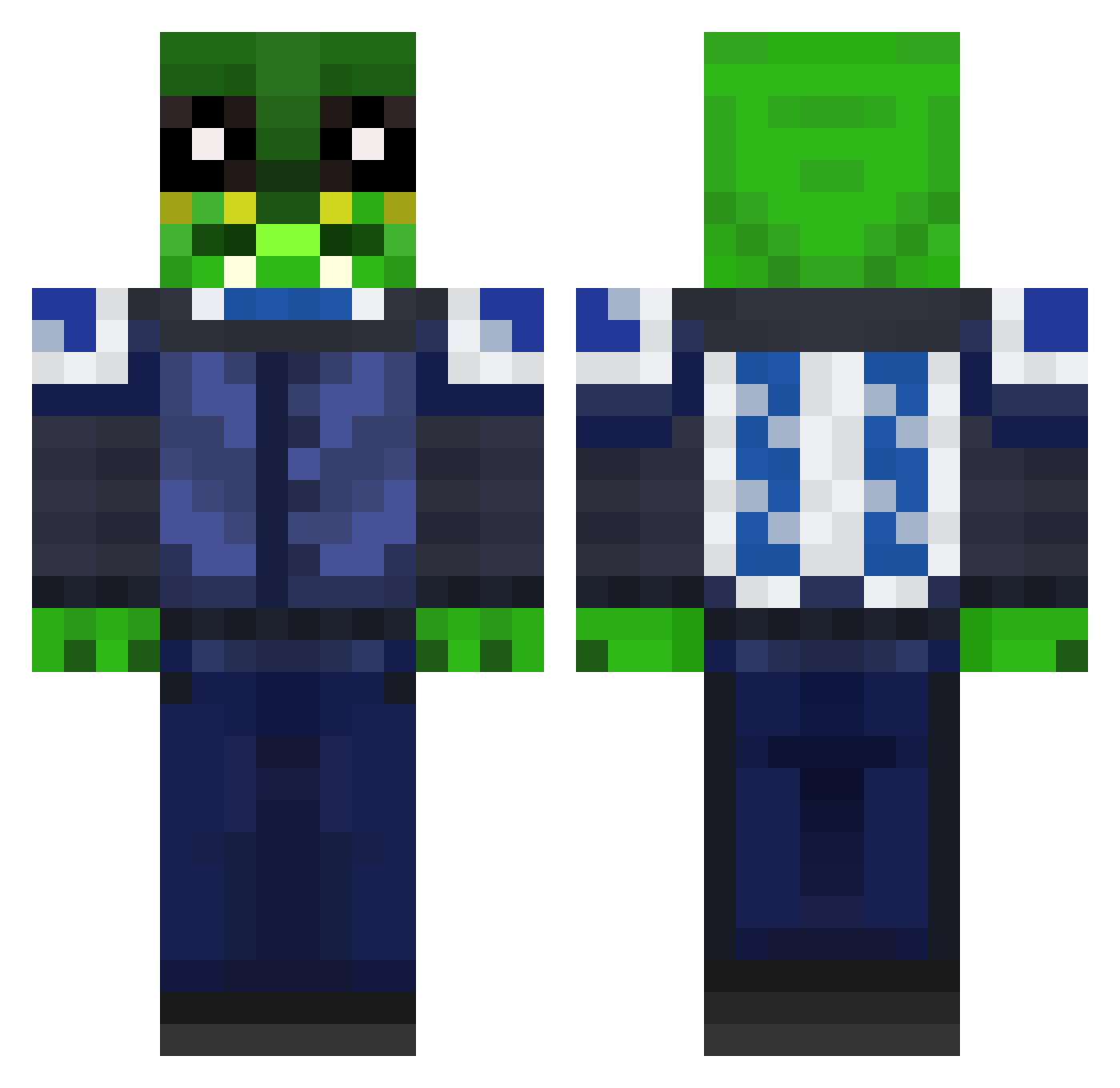 KaninNCo Minecraft skin, front and back view