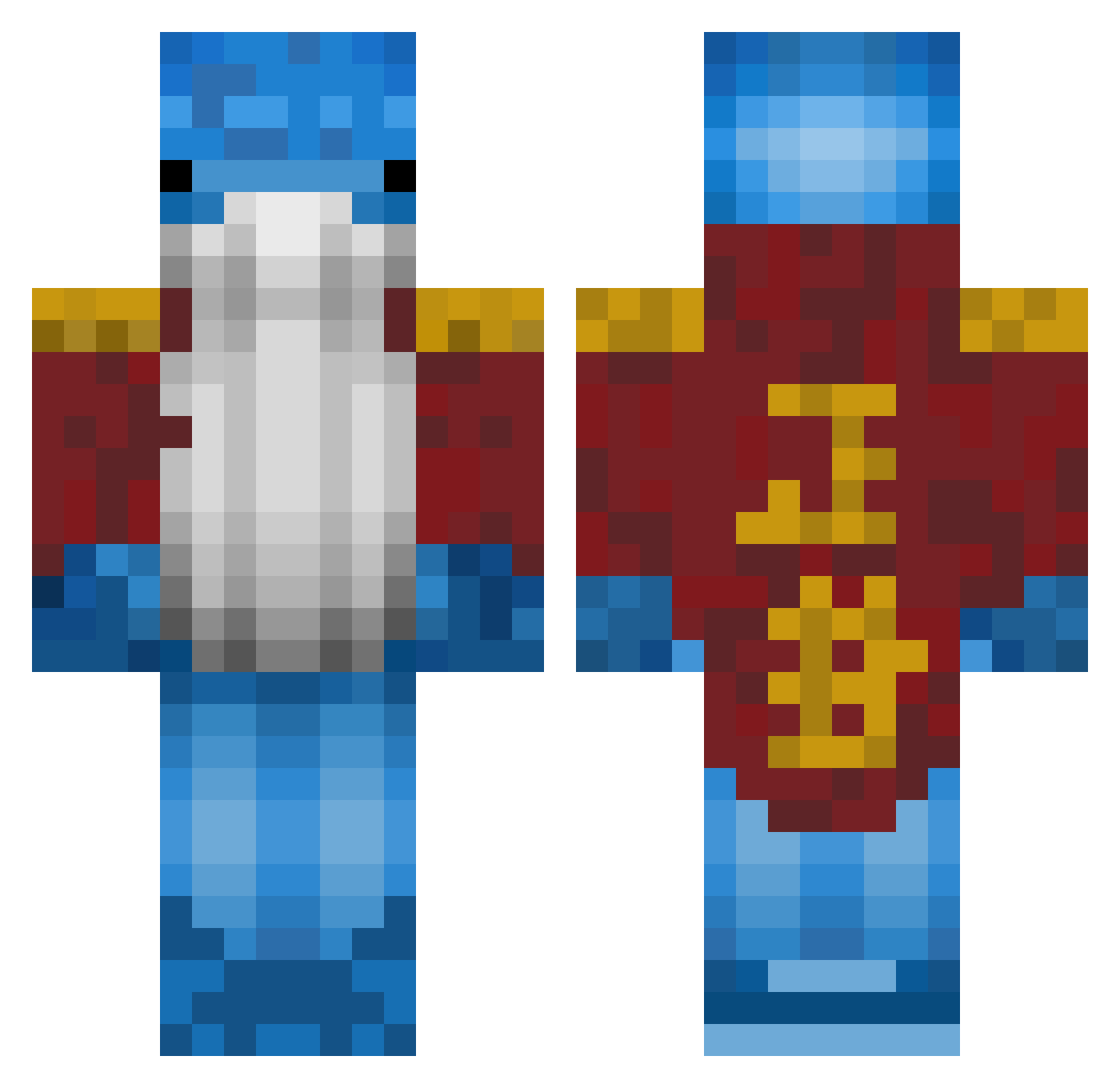 FruityBowl Minecraft skin, front and back view