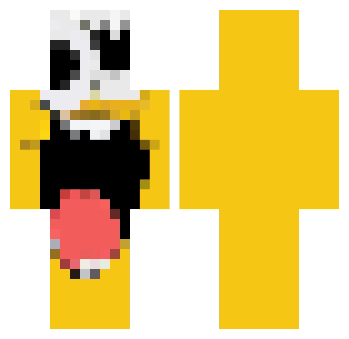 wypai Minecraft skin, front and back view
