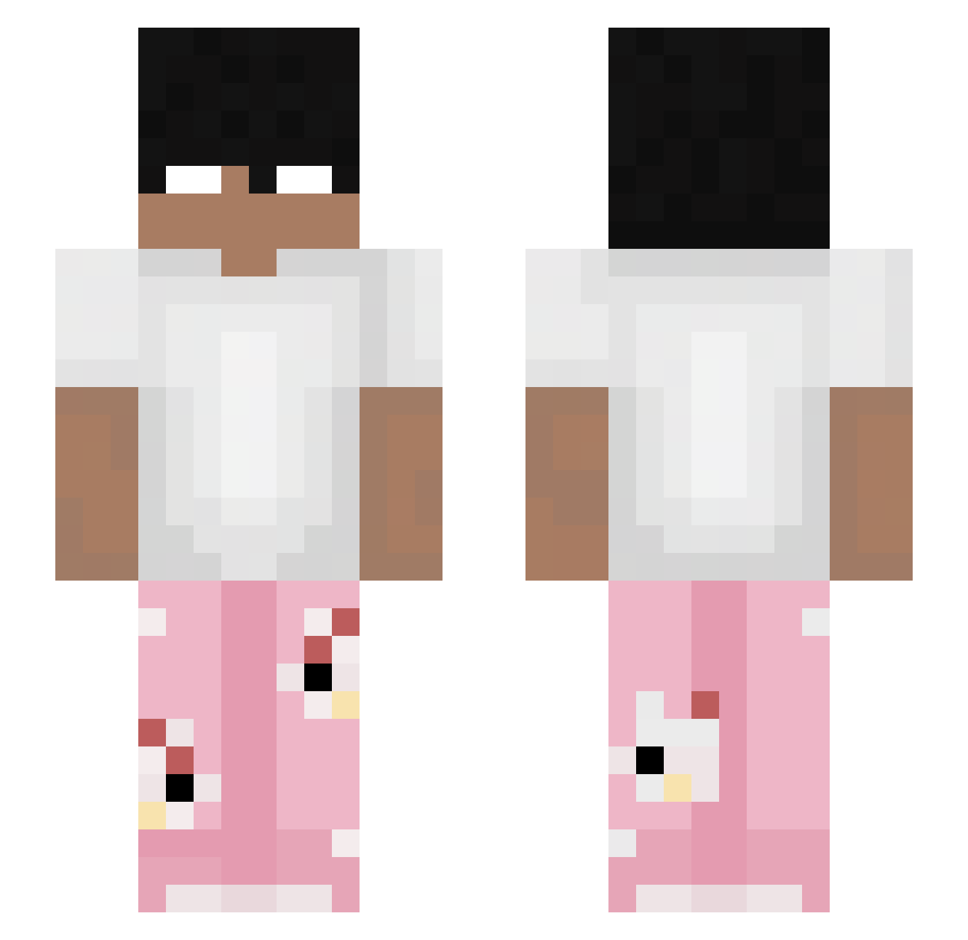 Yairds Minecraft skin, front and back view