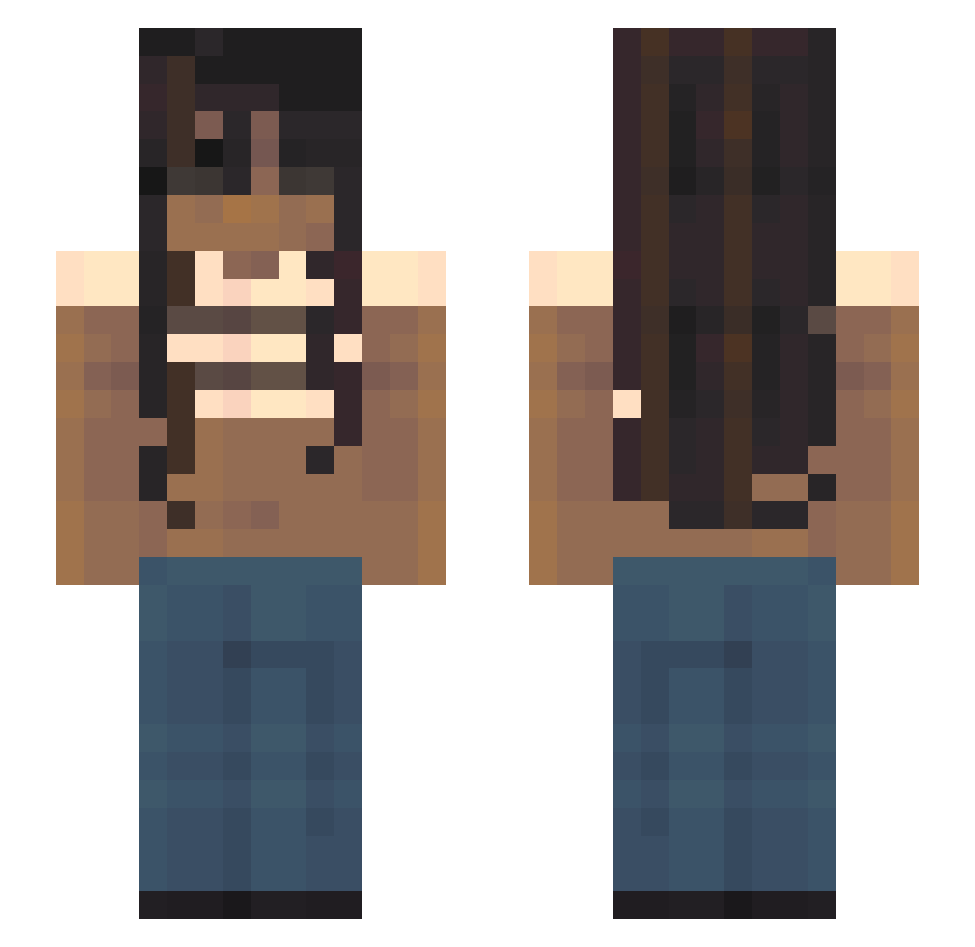 tankgvrlopp Minecraft skin, front and back view