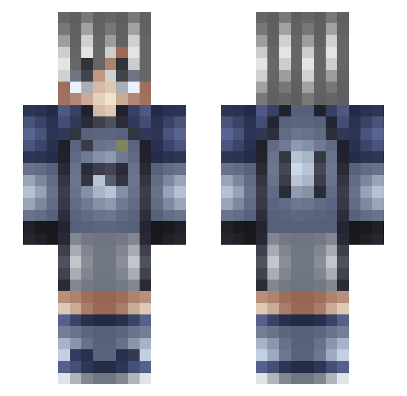 Vitchieee Minecraft skin, front and back view