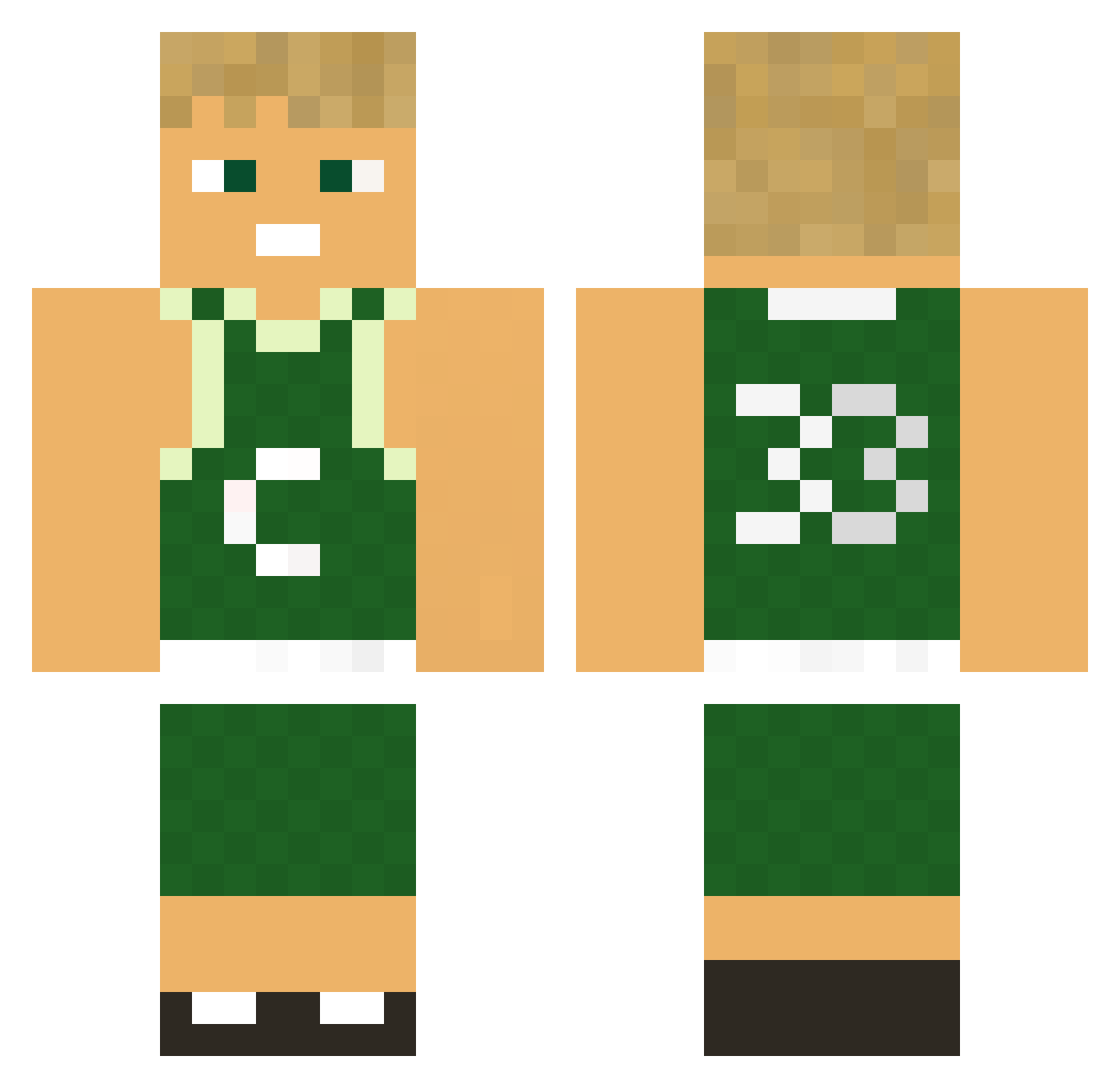 Kekkonenn Minecraft skin, front and back view