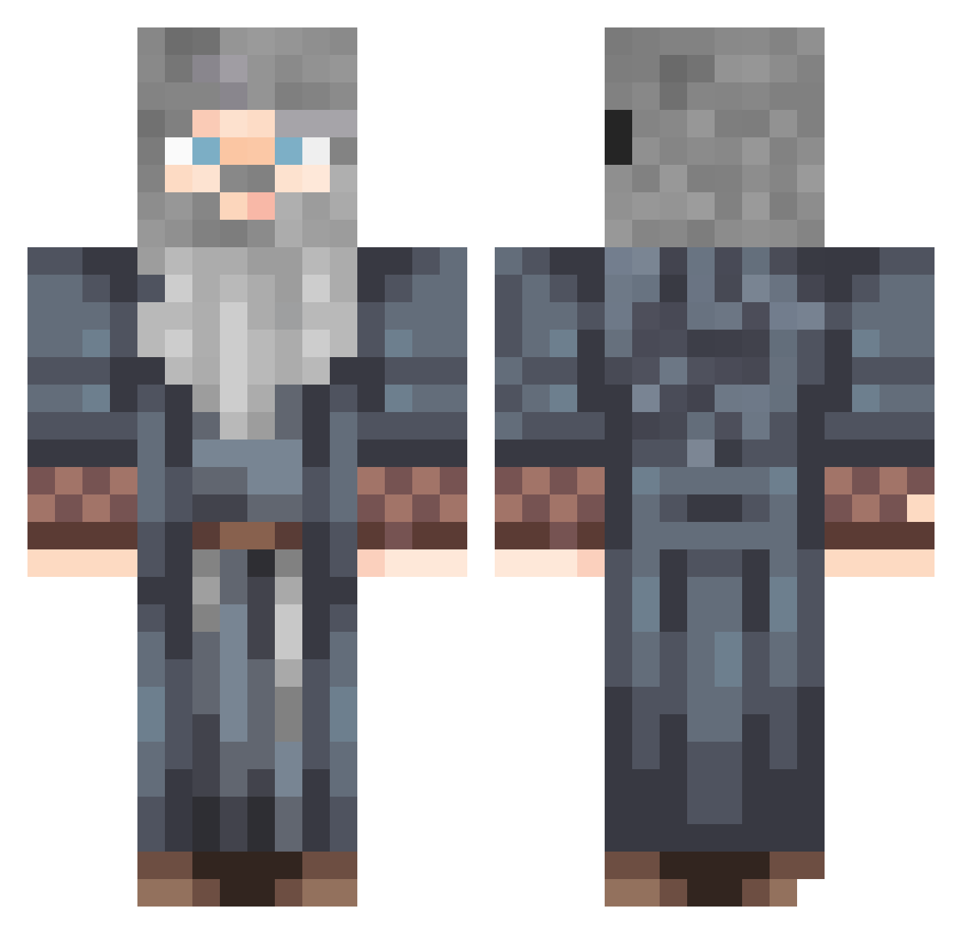 SykeO Minecraft skin, front and back view