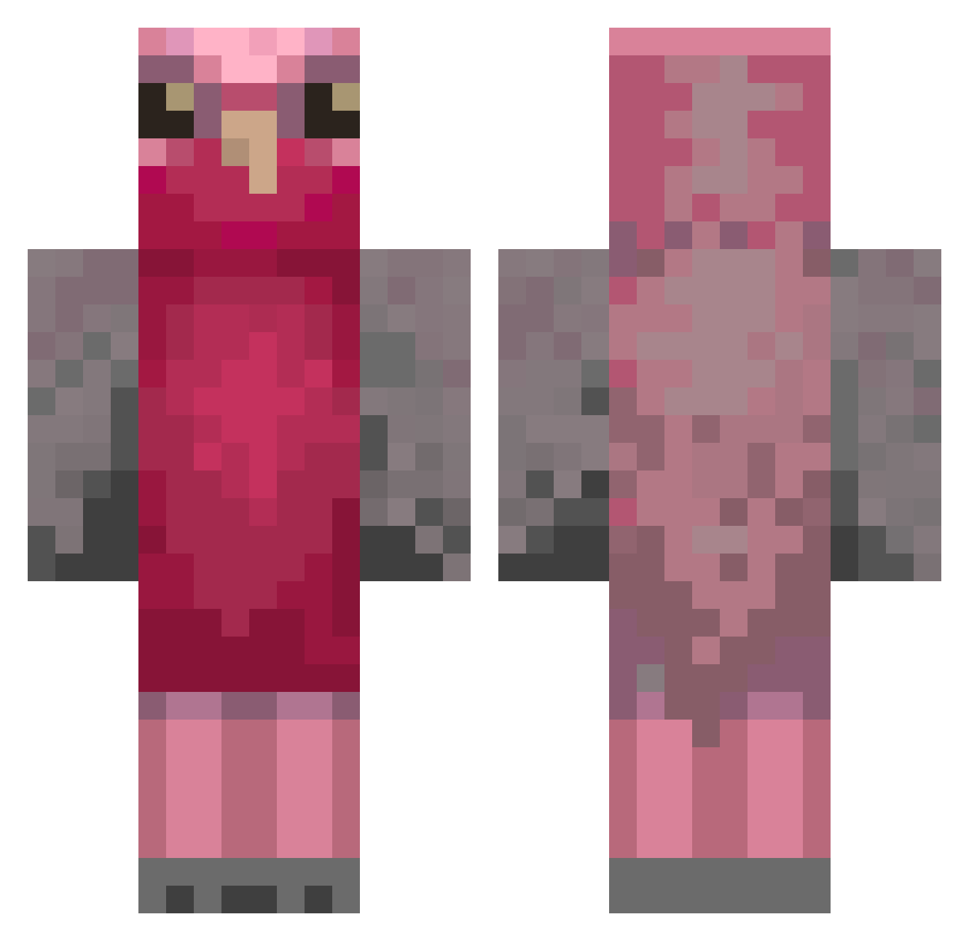 Hilde Minecraft skin, front and back view