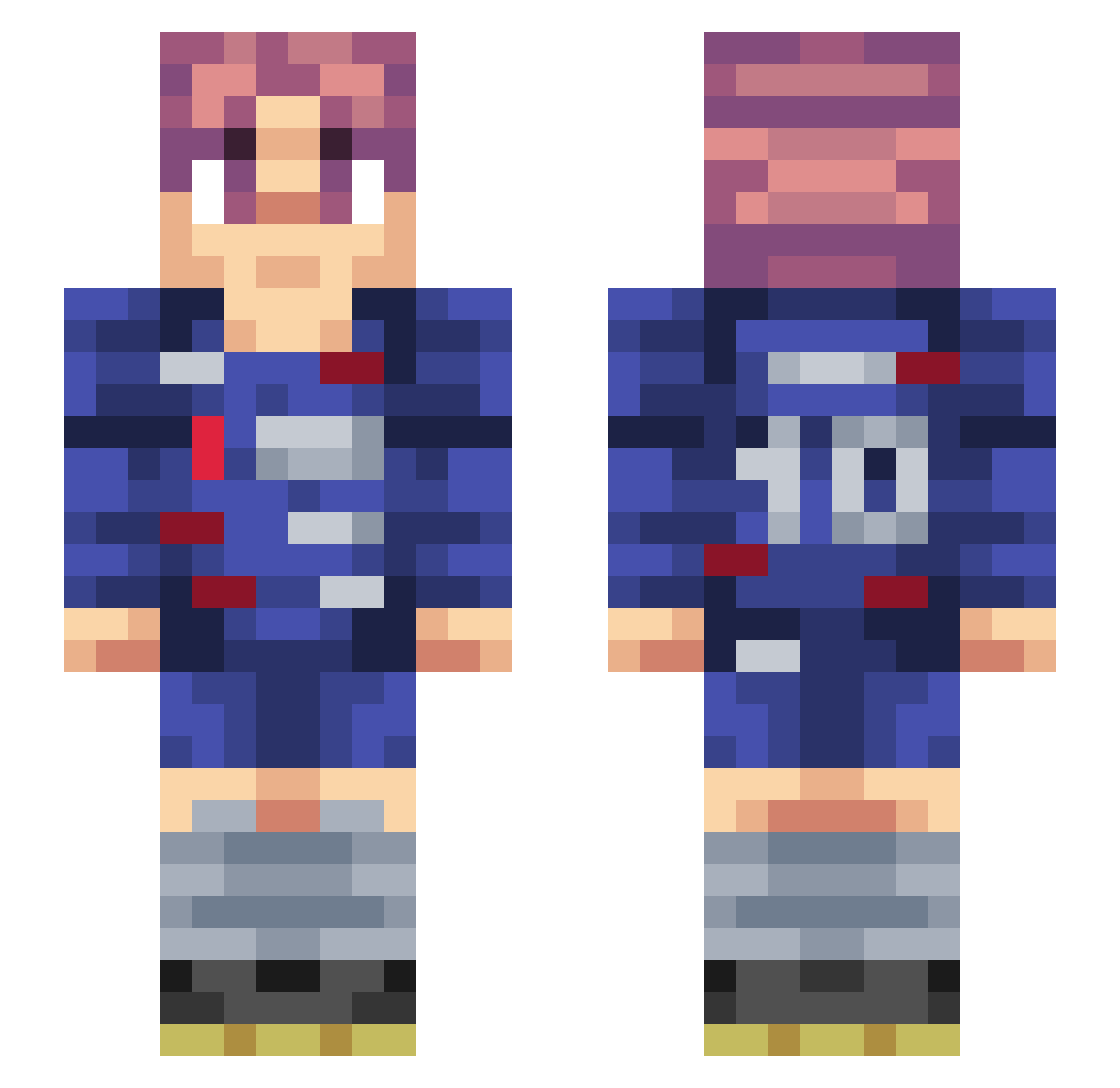 0Intoodeep0 Minecraft skin, front and back view