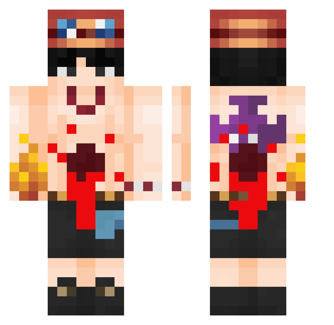 IgorChamas Minecraft skin, front and back view
