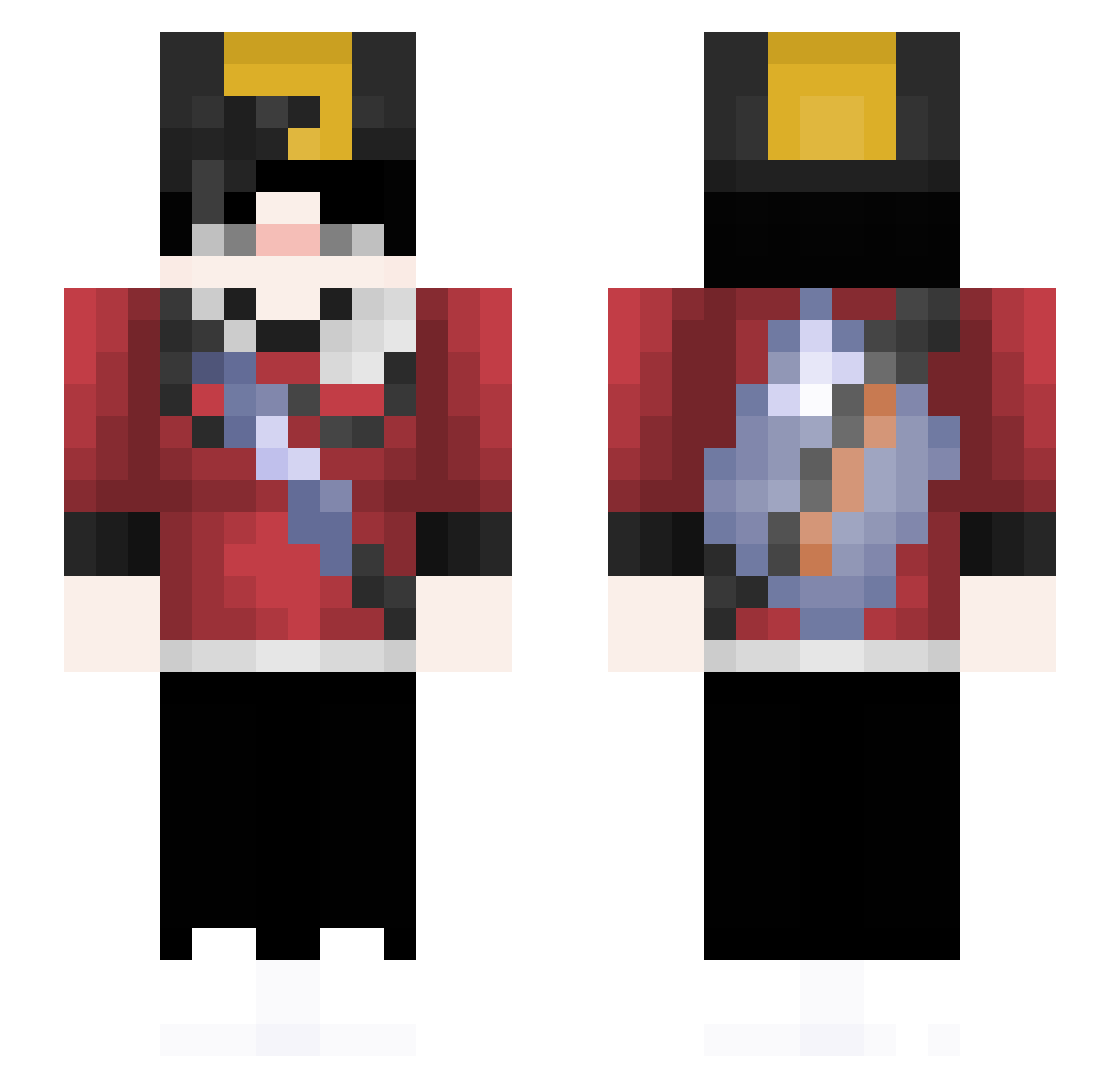 Adam06200 Minecraft skin, front and back view