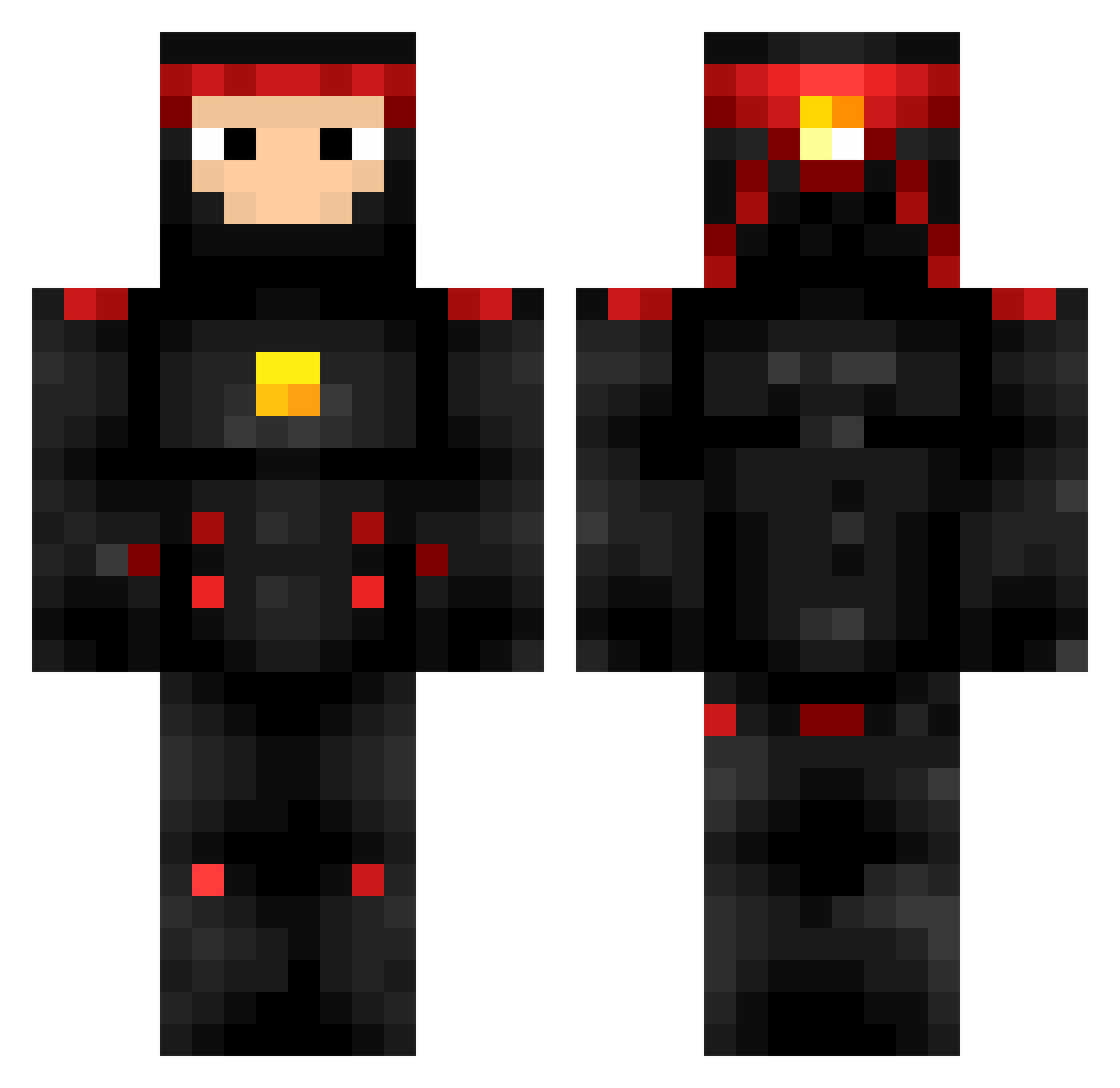 xManutorio Minecraft skin, front and back view