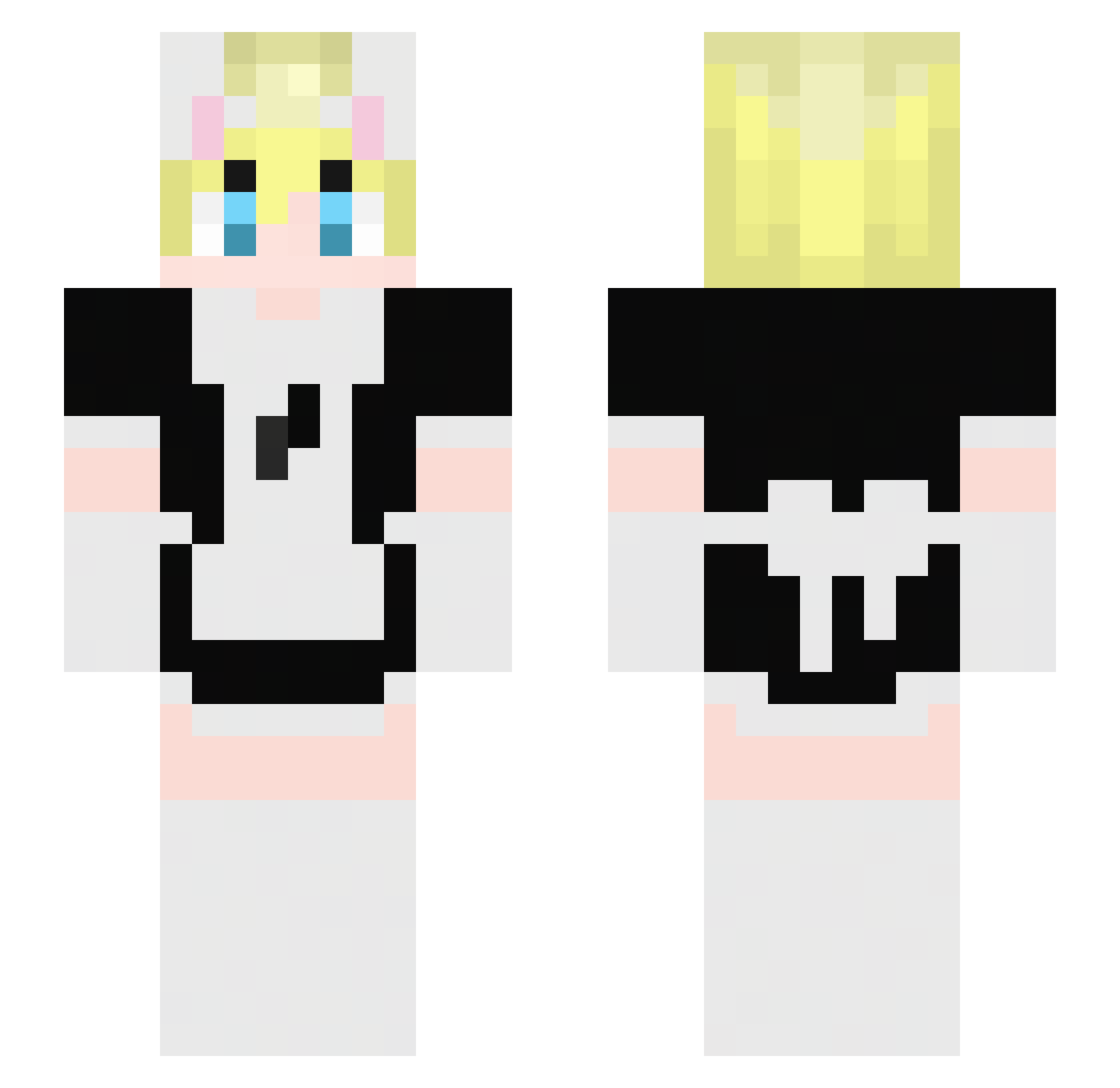Untoller Minecraft skin, front and back view