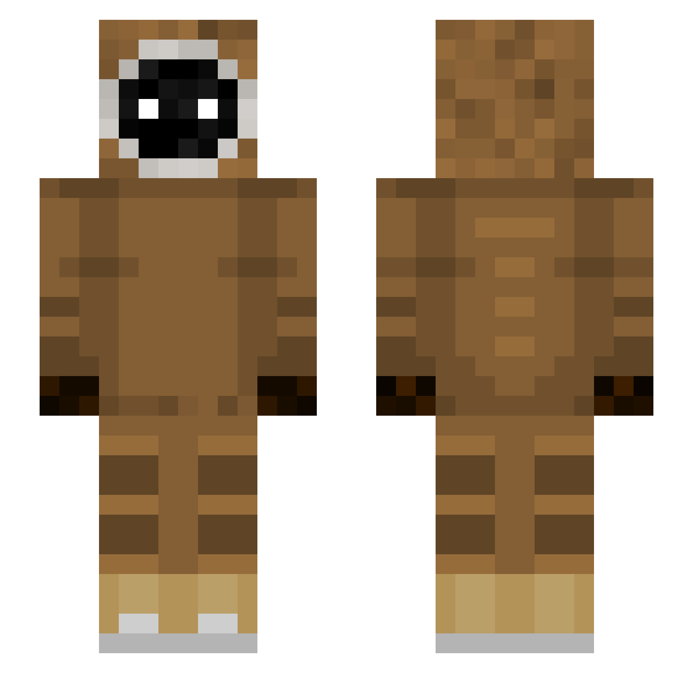 Ieatpopits123 Minecraft skin, front and back view