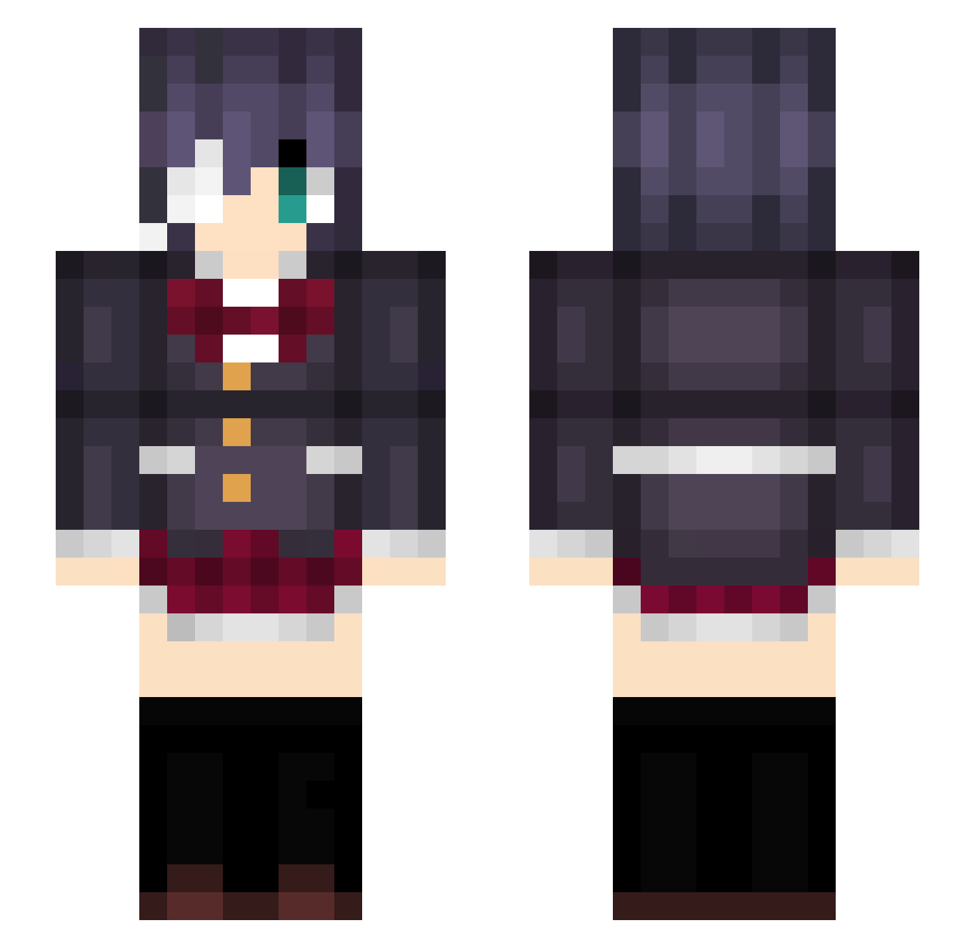 ungrieve Minecraft skin, front and back view