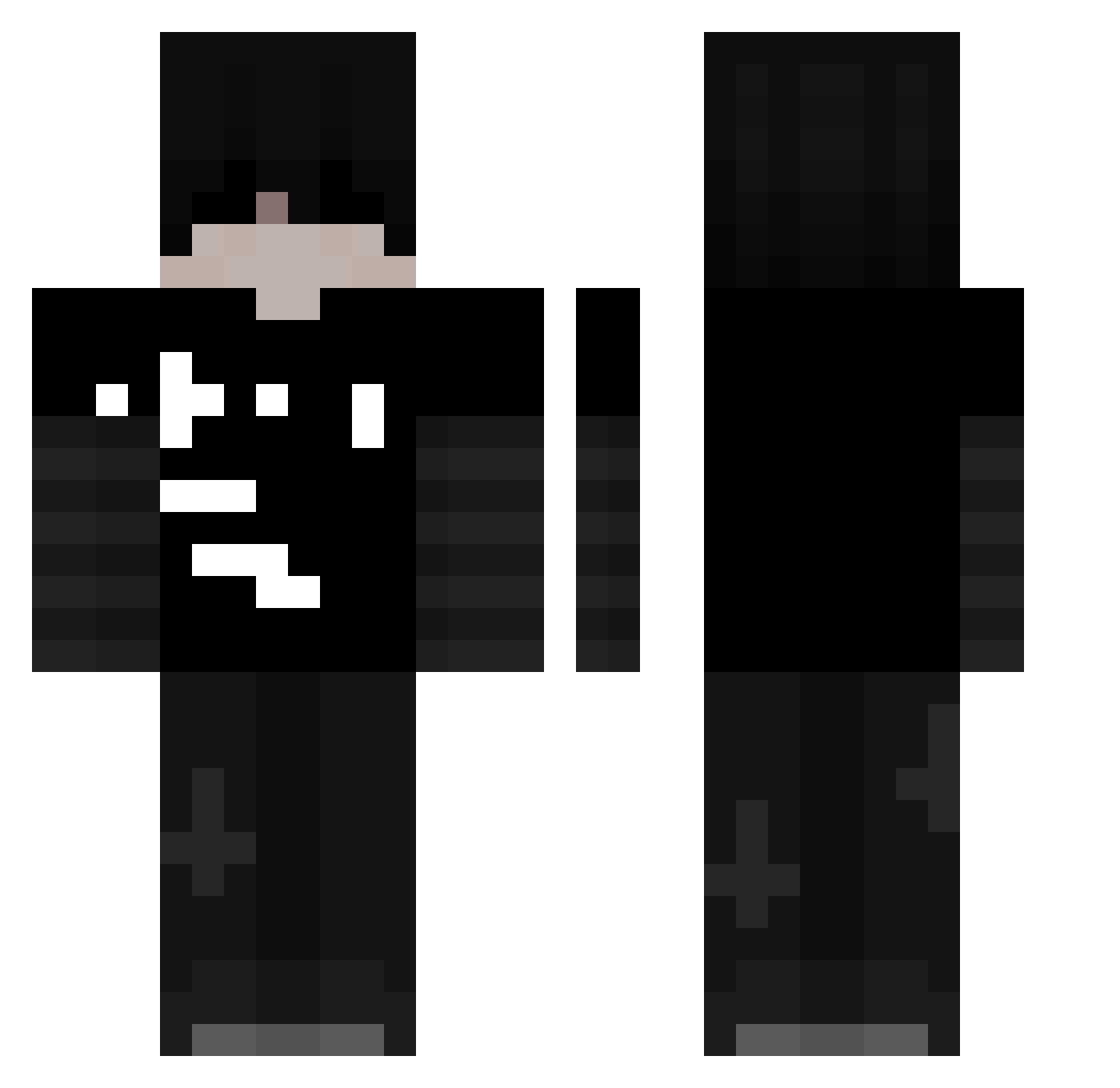 errorss Minecraft skin, front and back view