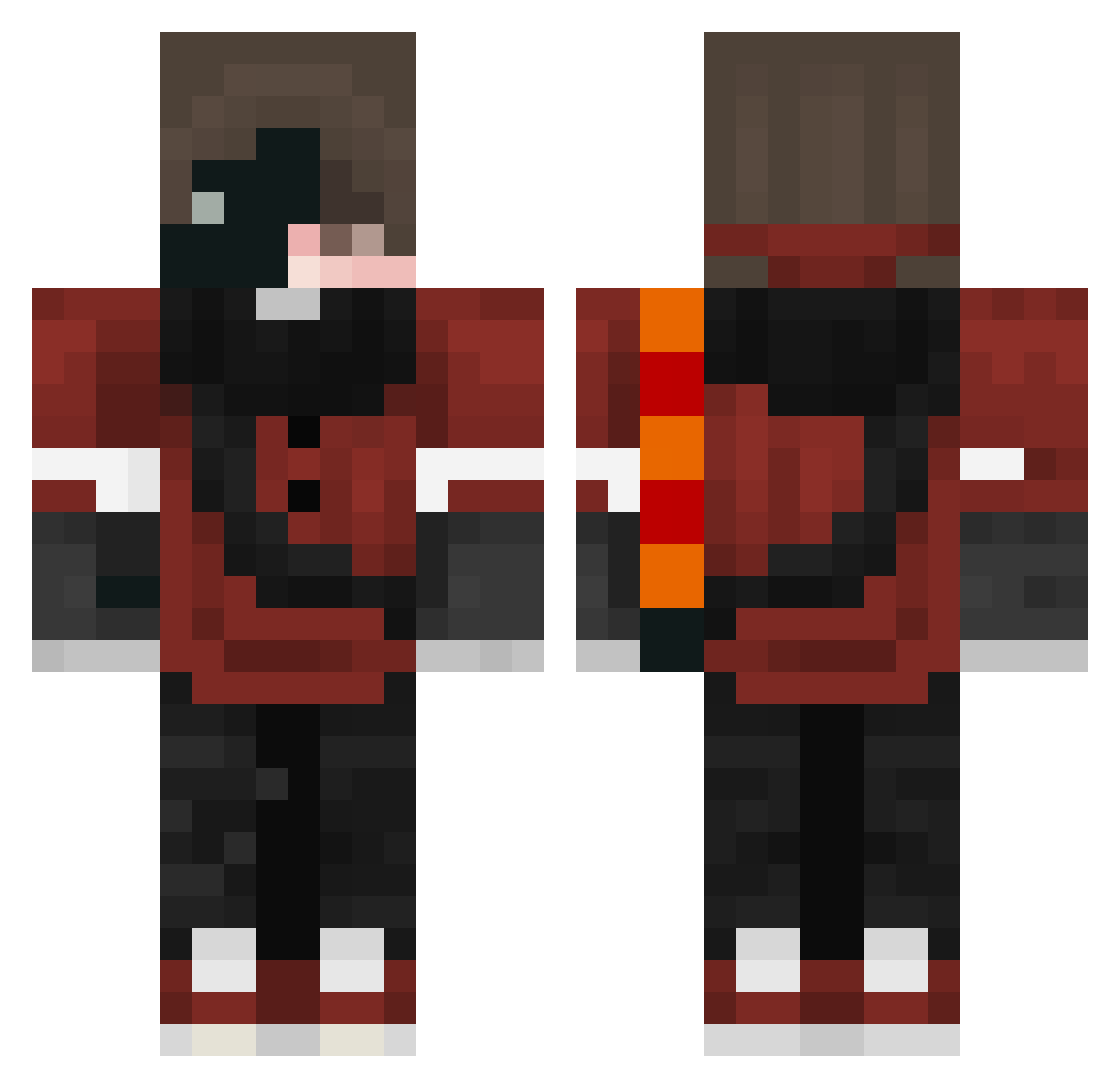 Zizou3p Minecraft skin, front and back view