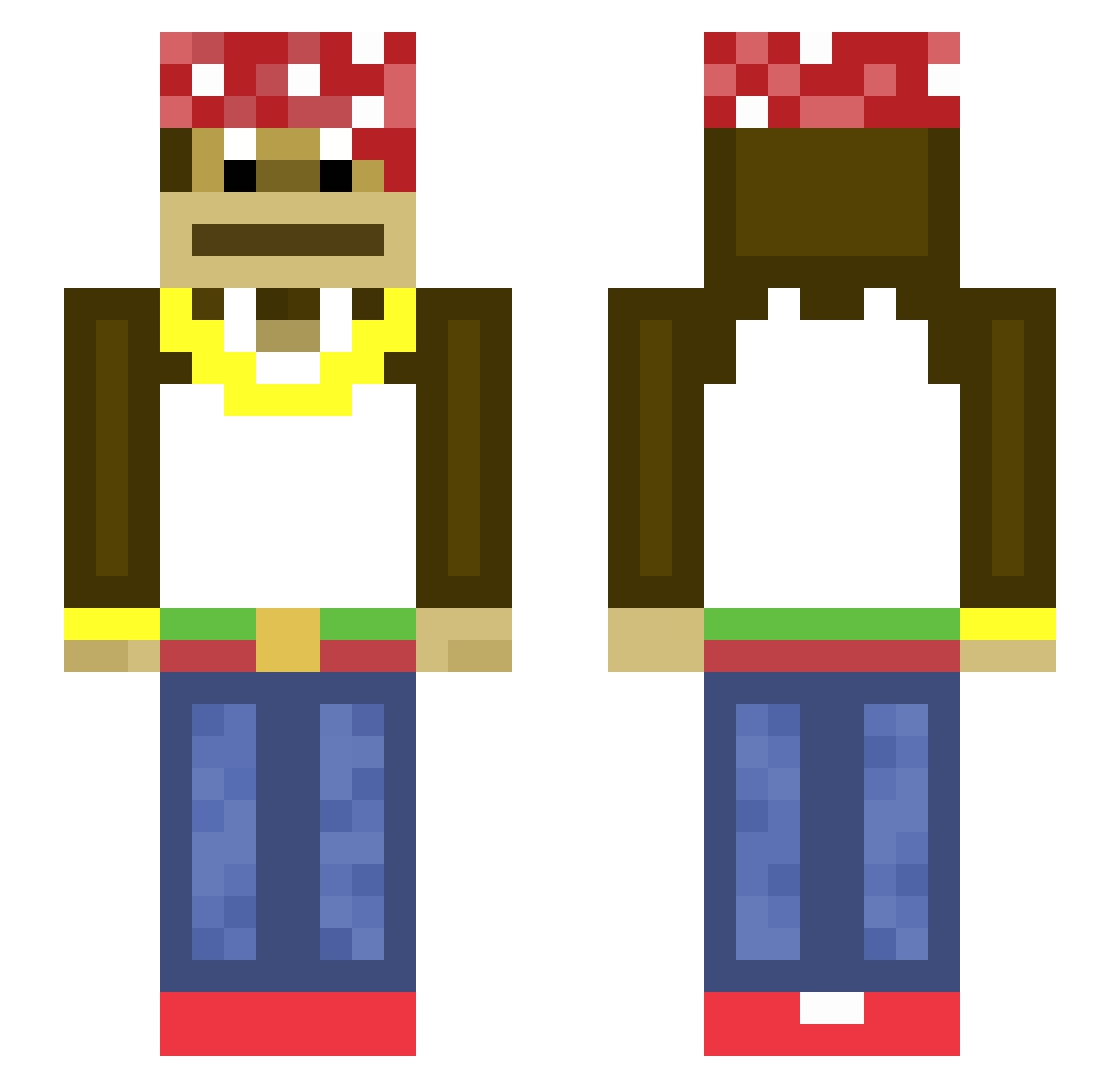 QDowg Minecraft skin, front and back view