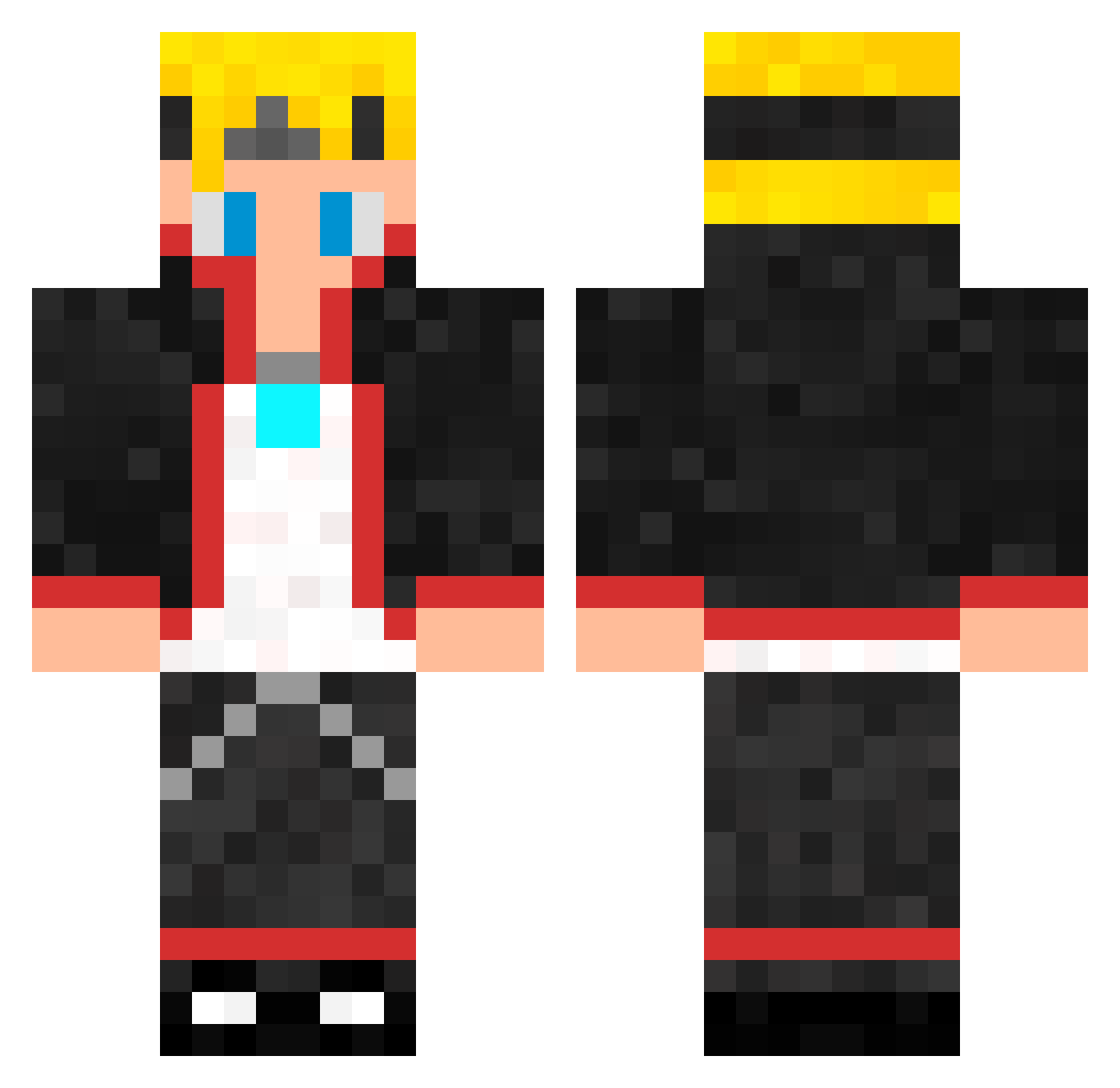 guzink1ng Minecraft skin, front and back view