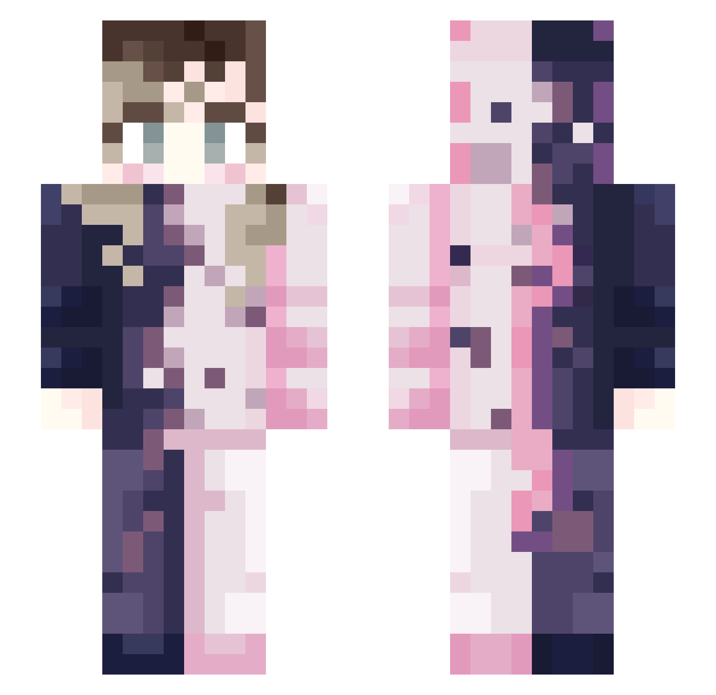LivviBee Minecraft skin, front and back view