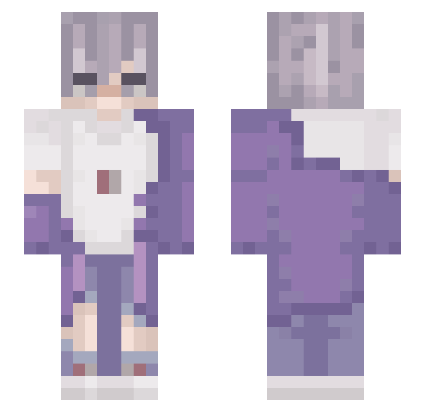 SleepyGlim Minecraft skin, front and back view