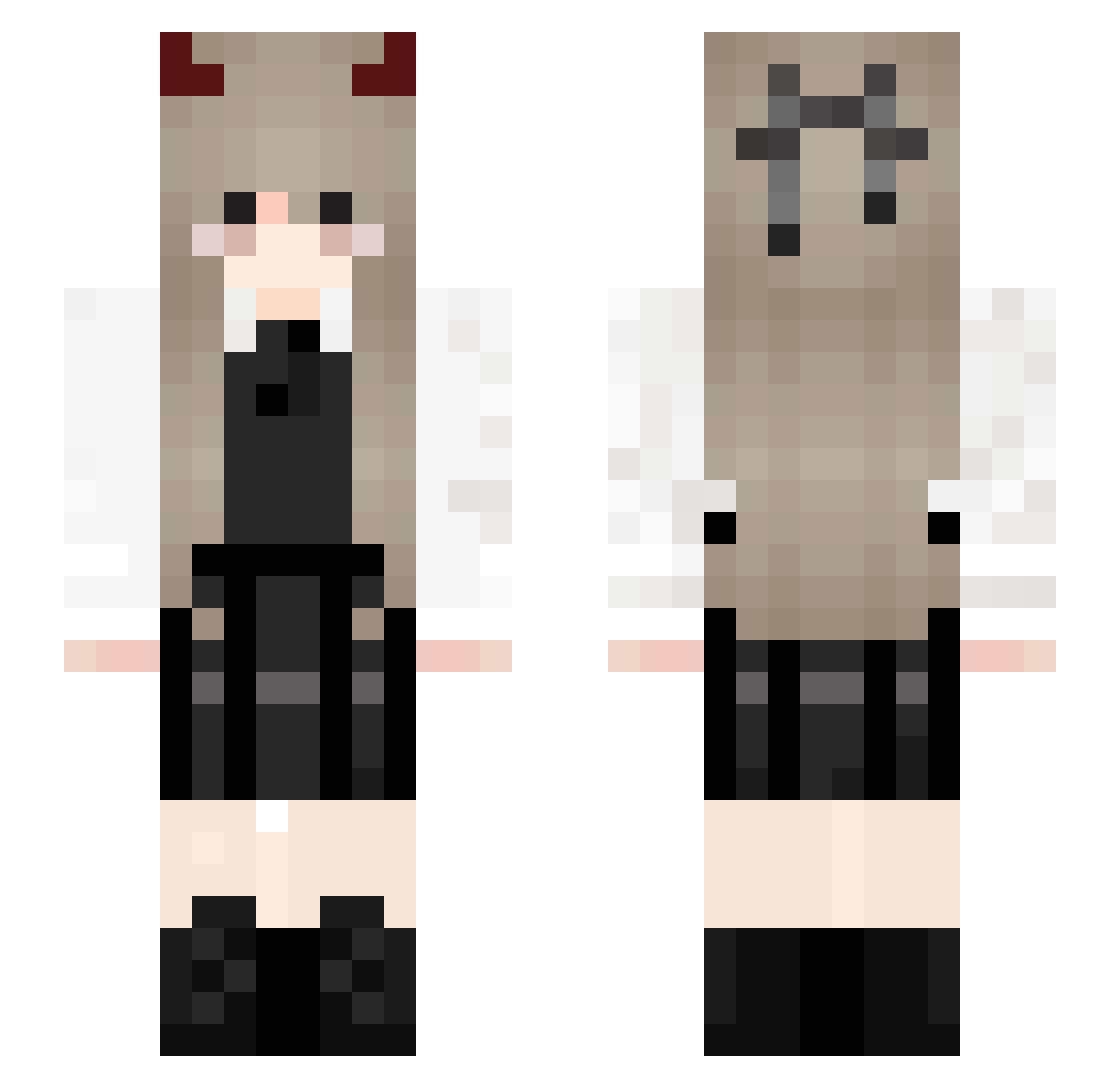 R1ruti Minecraft skin, front and back view