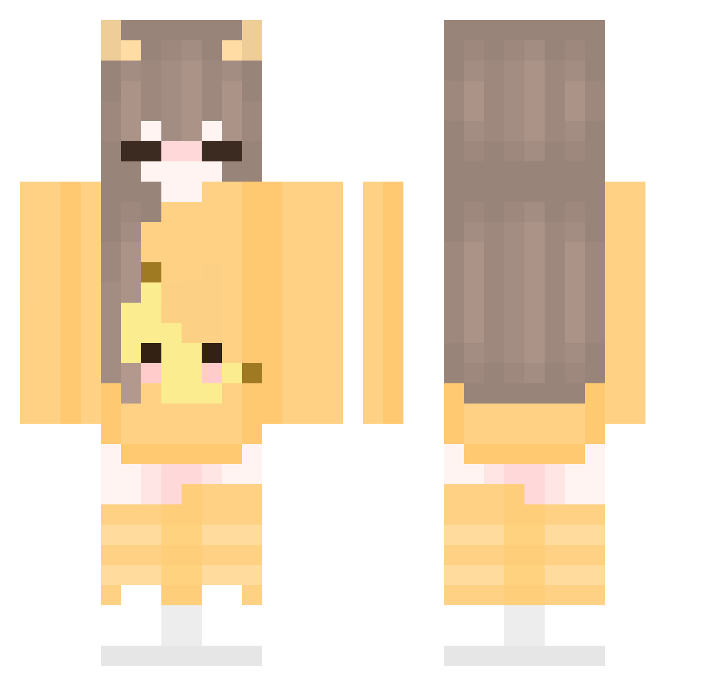 CaioXAo Minecraft skin, front and back view