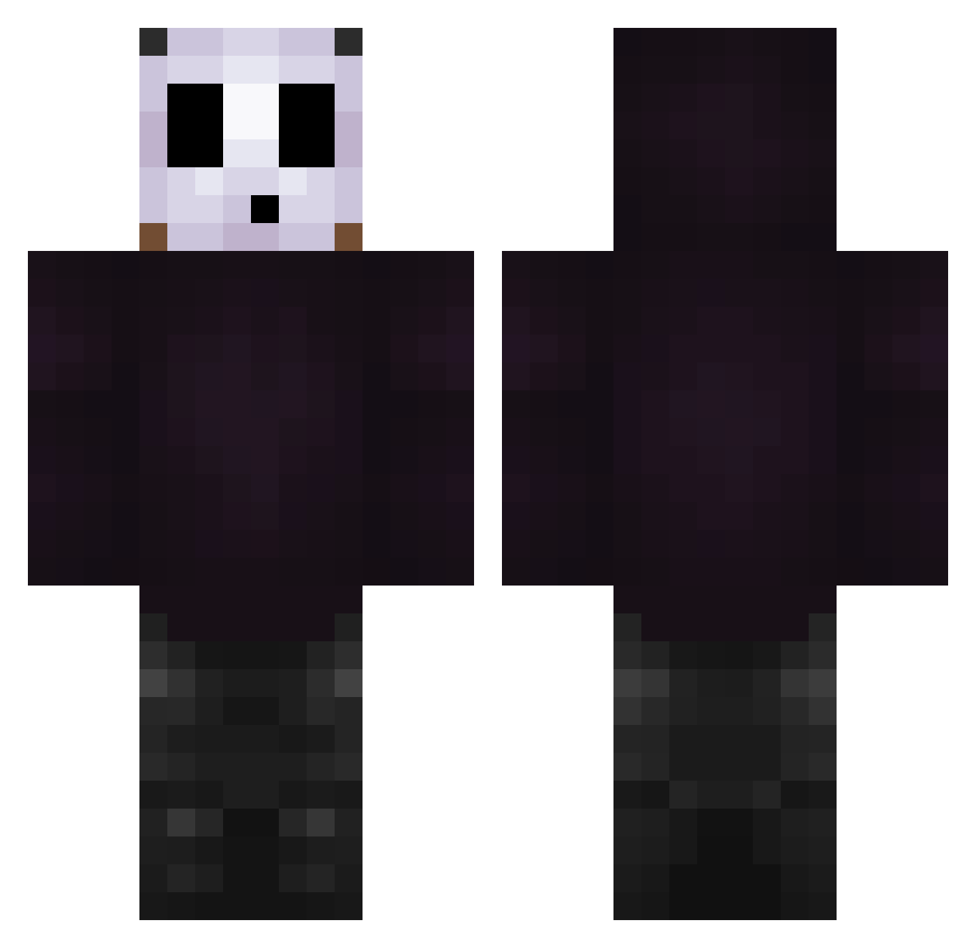 Meeon Minecraft skin, front and back view