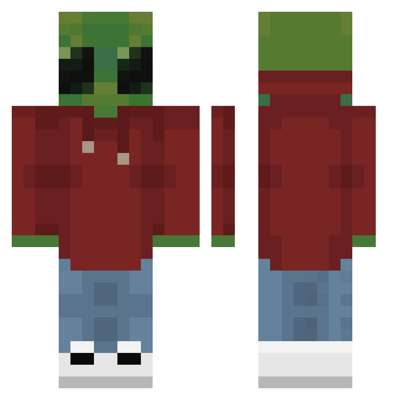 Uanmee Minecraft skin, front and back view