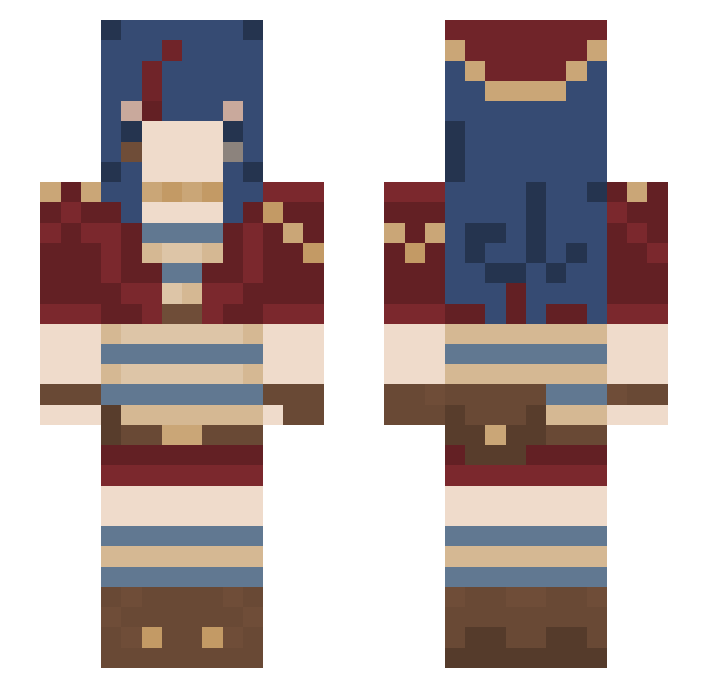 yeuile Minecraft skin, front and back view