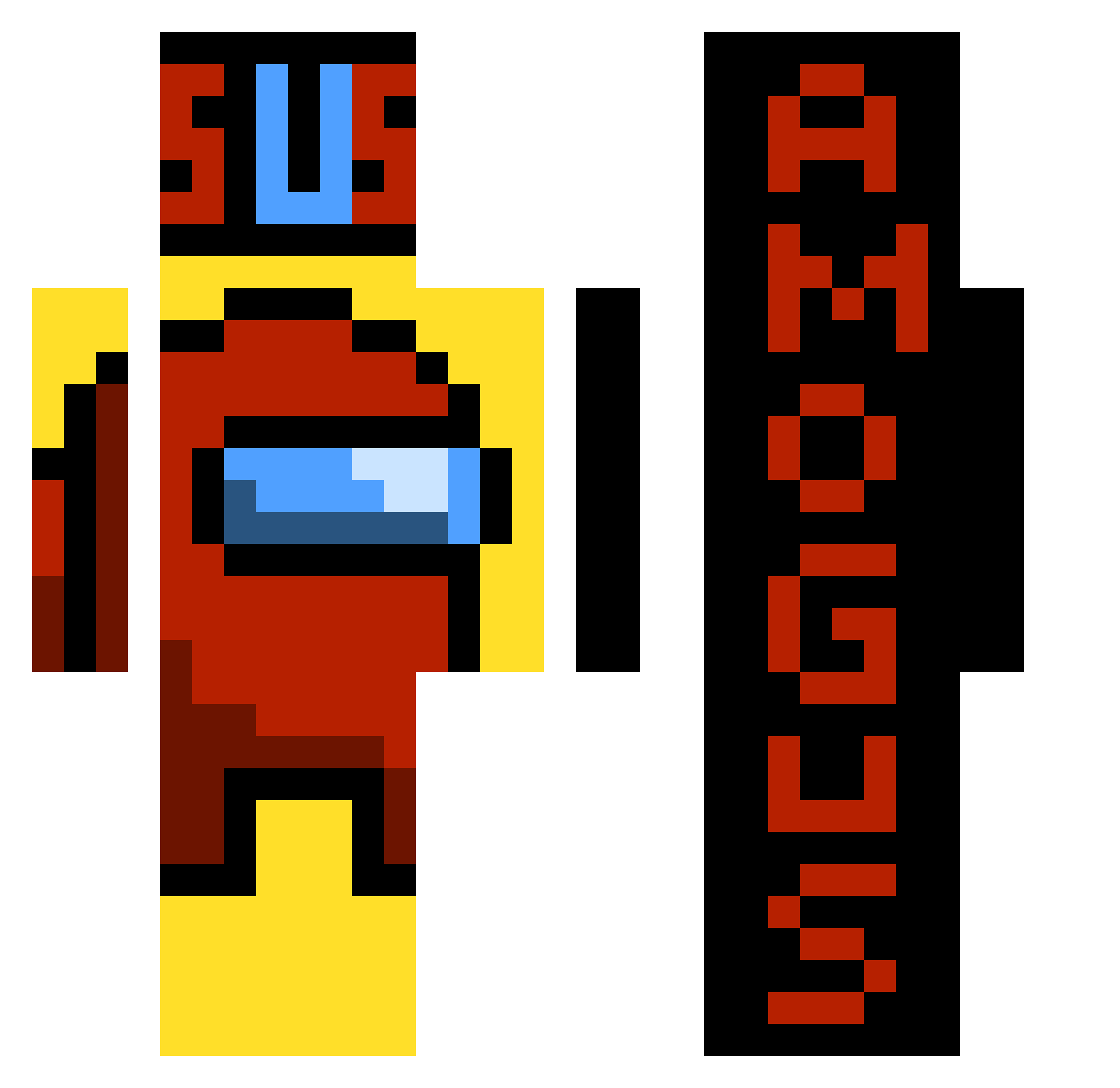 taeil Minecraft skin, front and back view