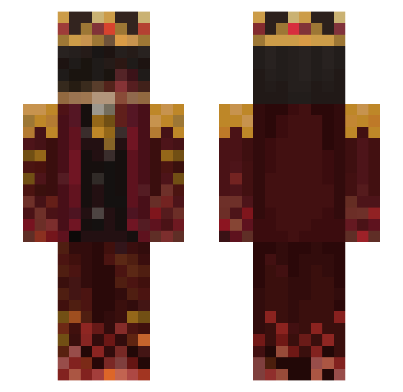 Techxious Minecraft skin, front and back view