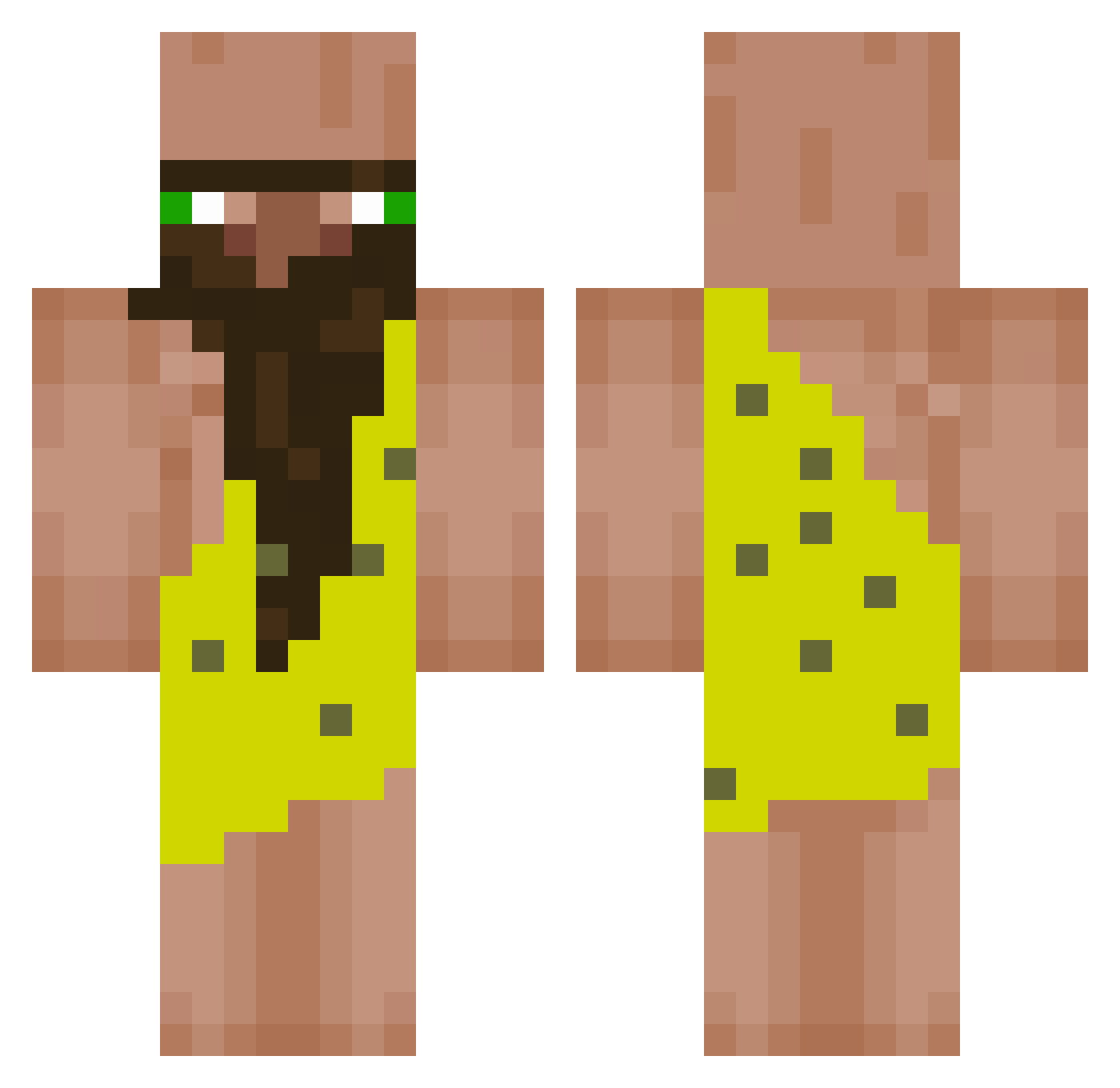 MrbossMans Minecraft skin, front and back view