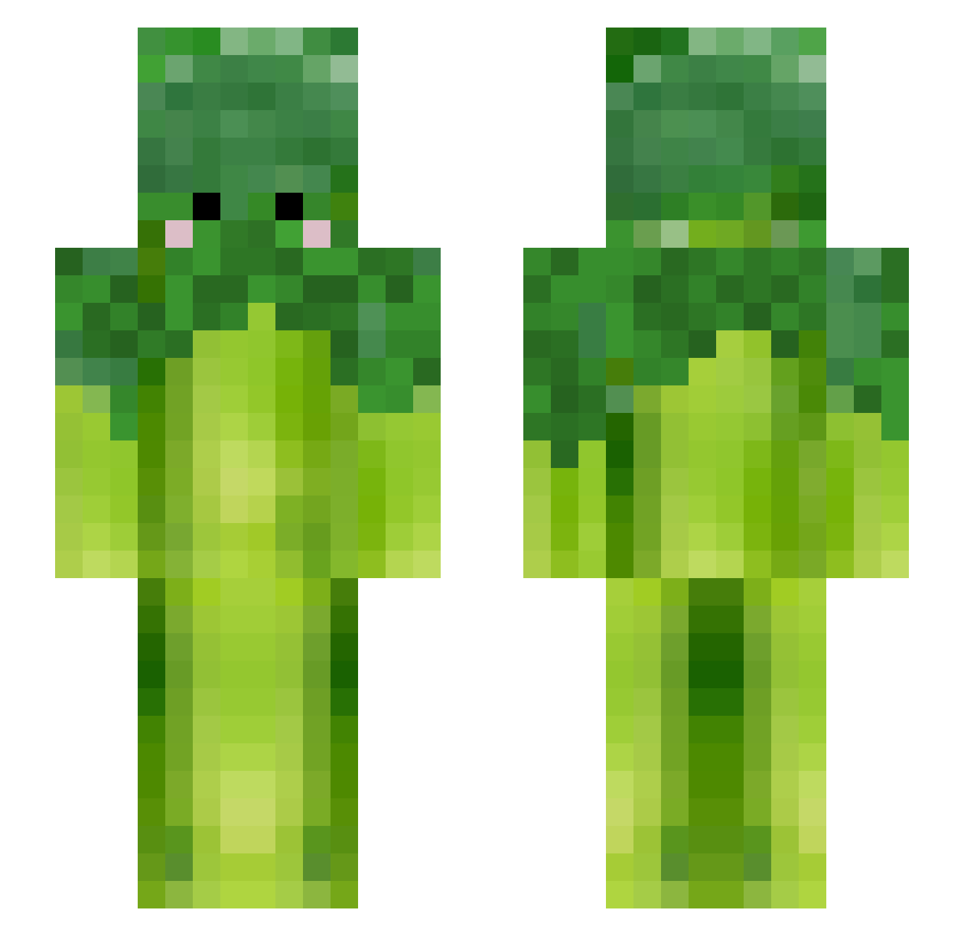 broccoflower Minecraft skin, front and back view