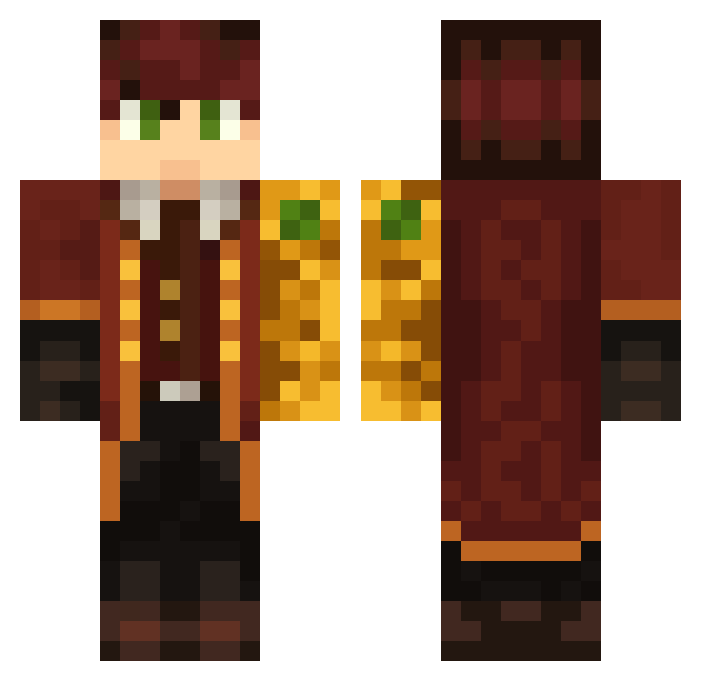 Sedulius Minecraft skin, front and back view