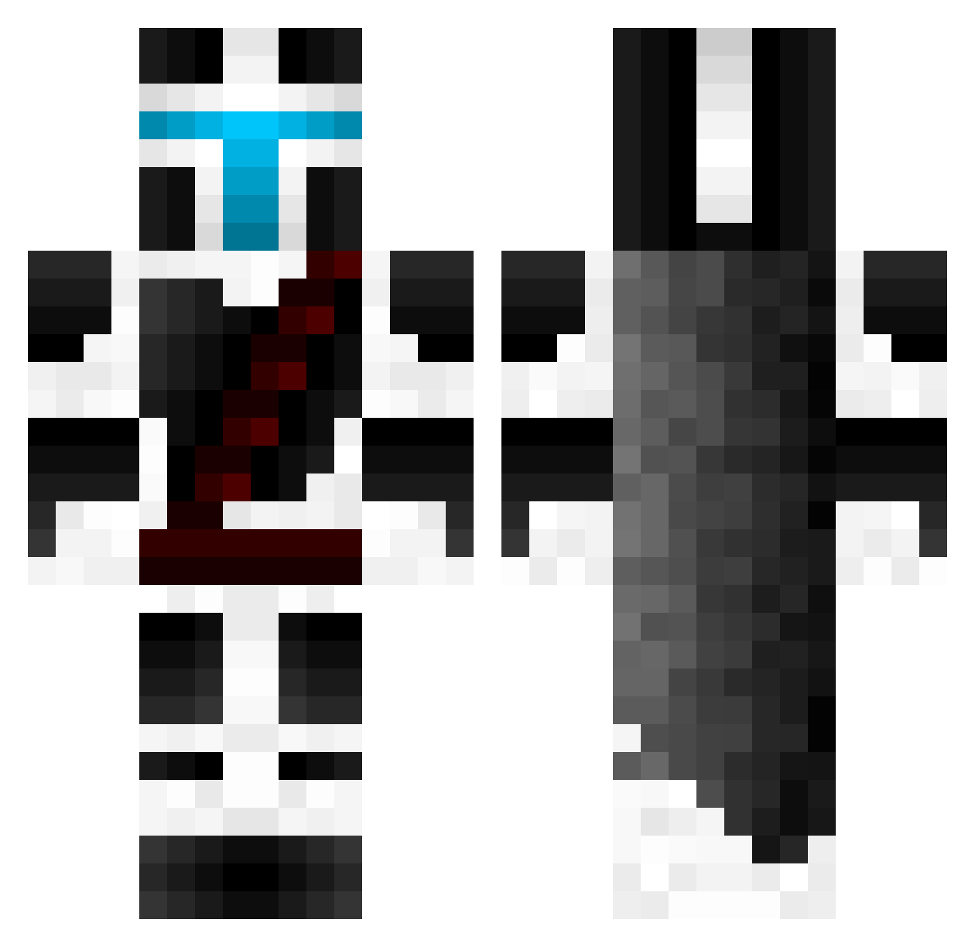 Arlad Minecraft skin, front and back view