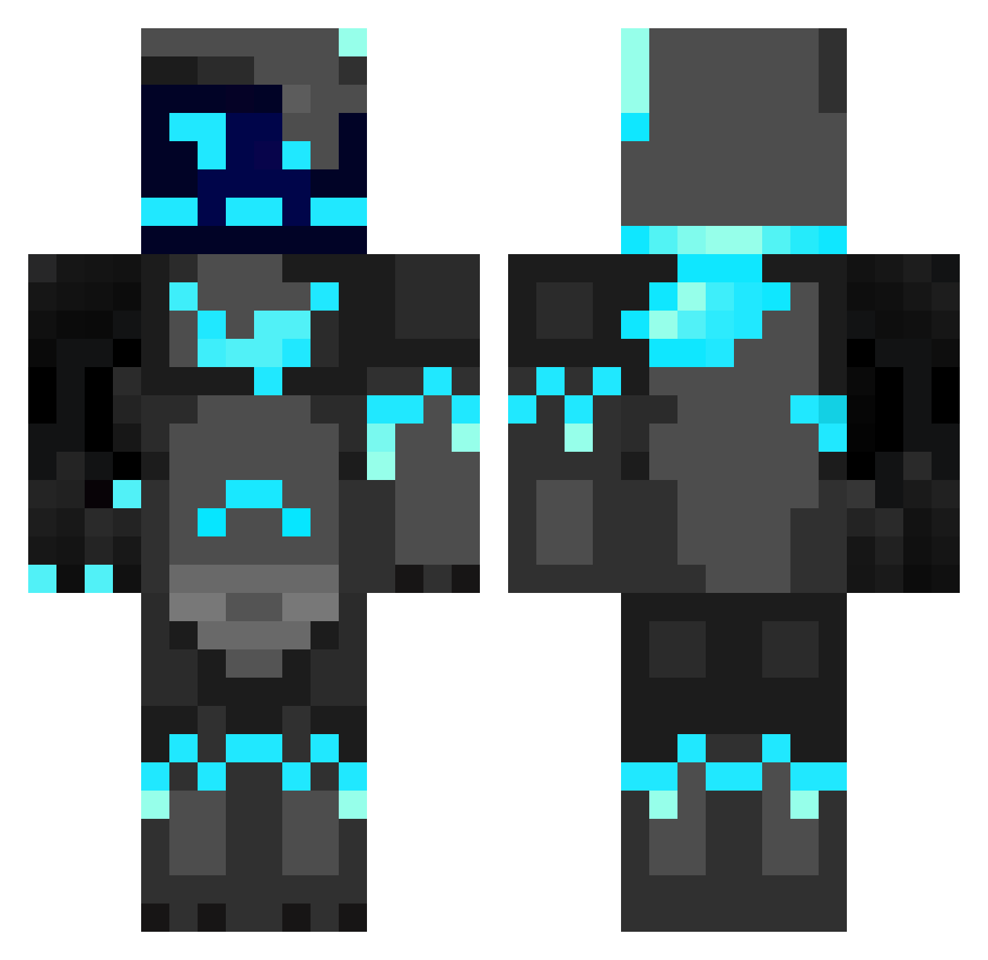 Racer_83 Minecraft skin, front and back view