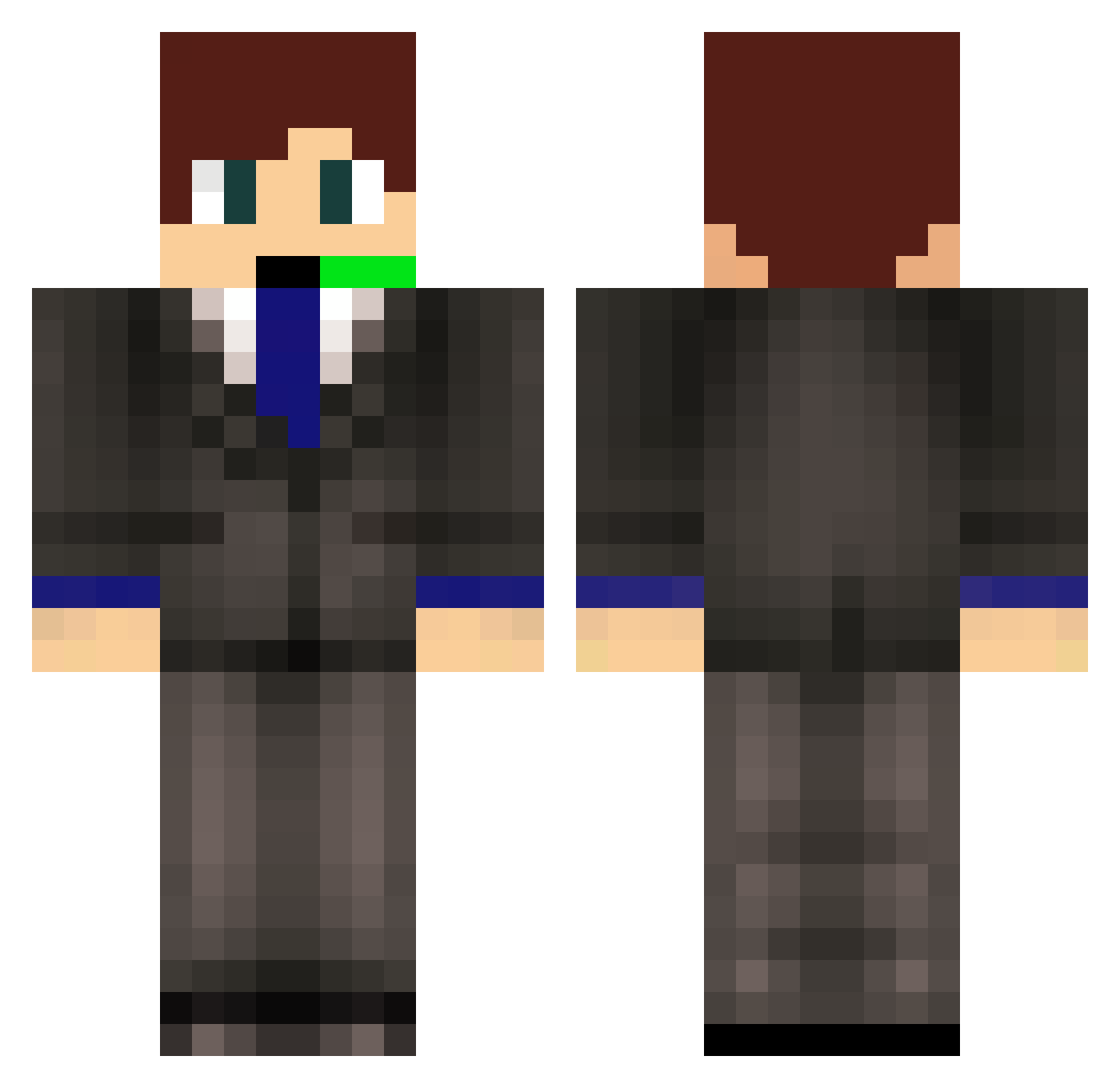 DaRealKing Minecraft skin, front and back view