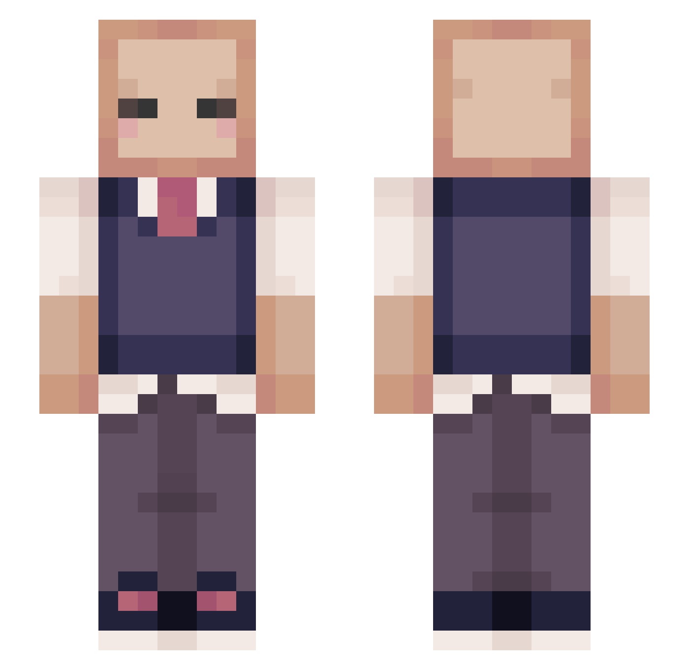xToaStar Minecraft skin, front and back view