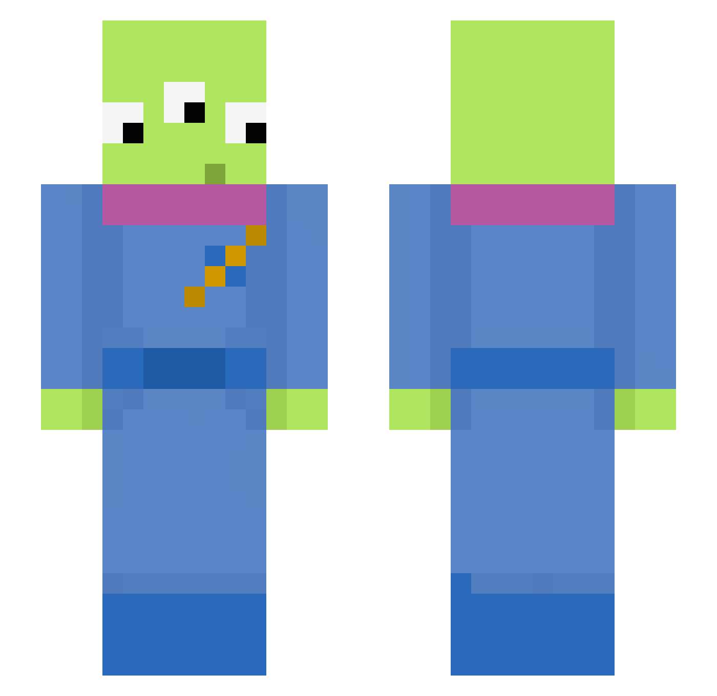 babyin Minecraft skin, front and back view