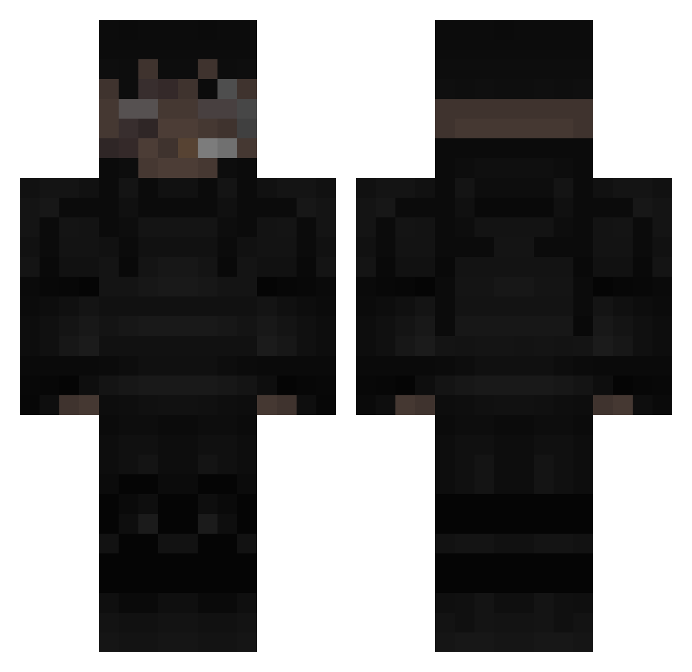 shiesty333 Minecraft skin, front and back view