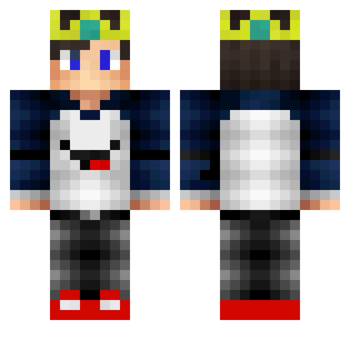 onlyZean Minecraft skin, front and back view