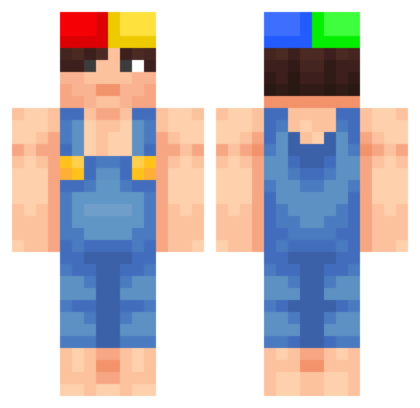 wourise Minecraft skin, front and back view