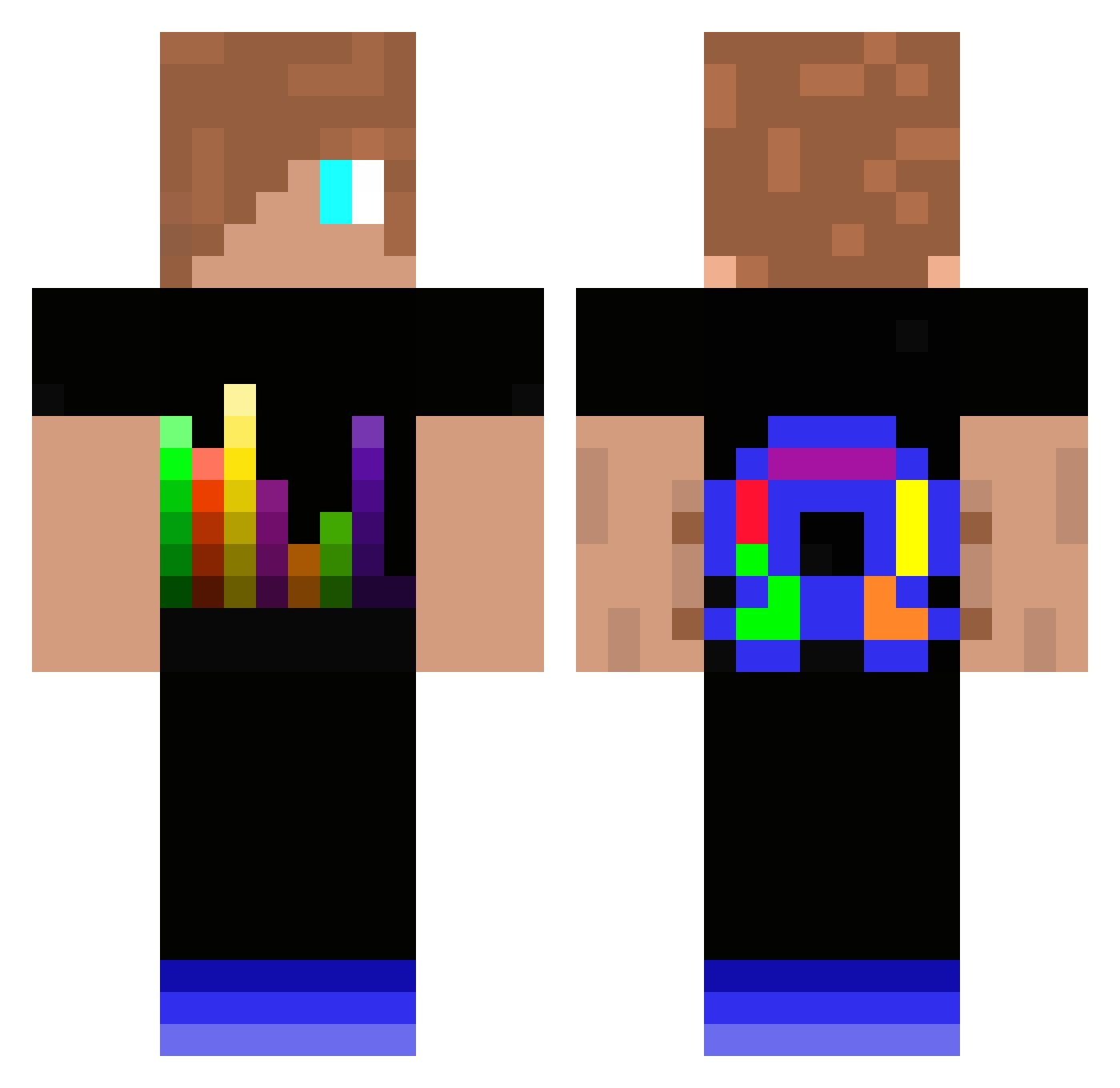 Mates Minecraft skin, front and back view